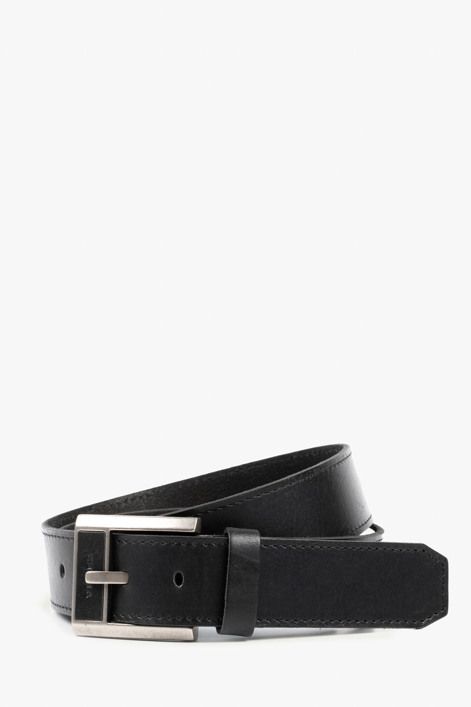 Cyclon Single-Sided Belt in Smooth Black Leather