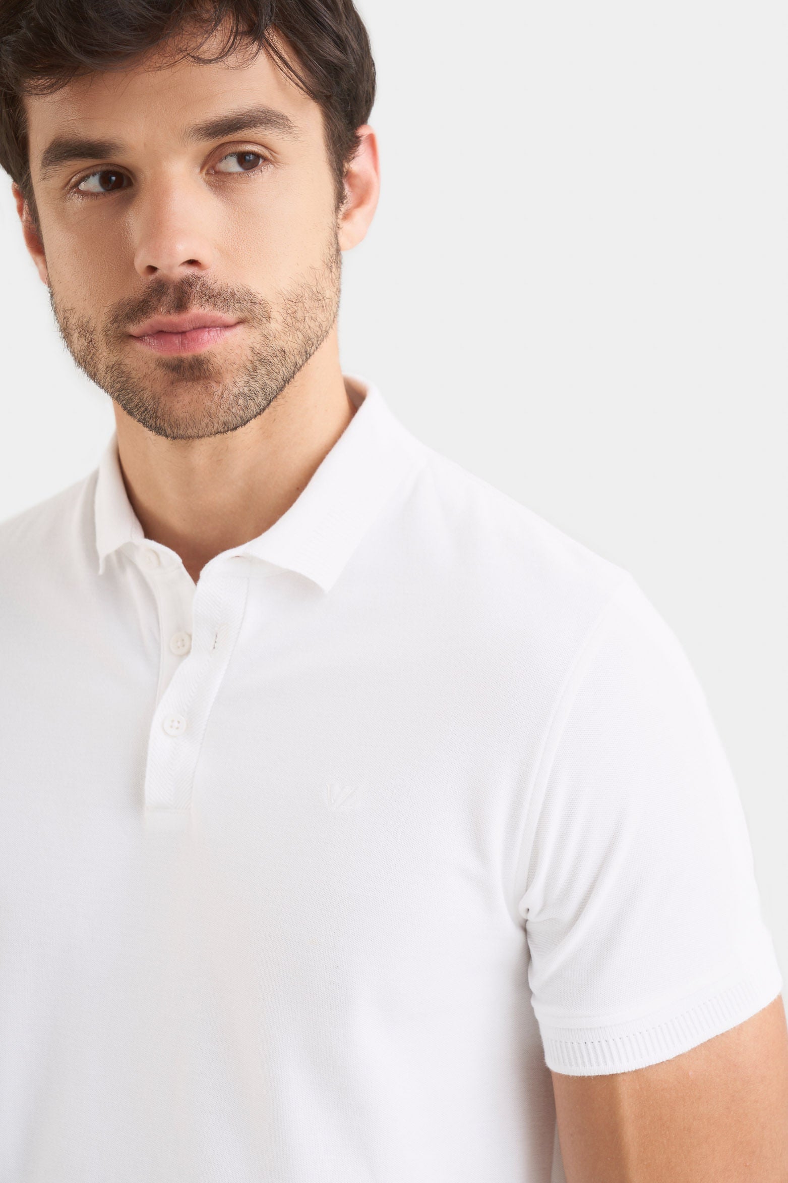 Casual Polo in White Pima Cotton