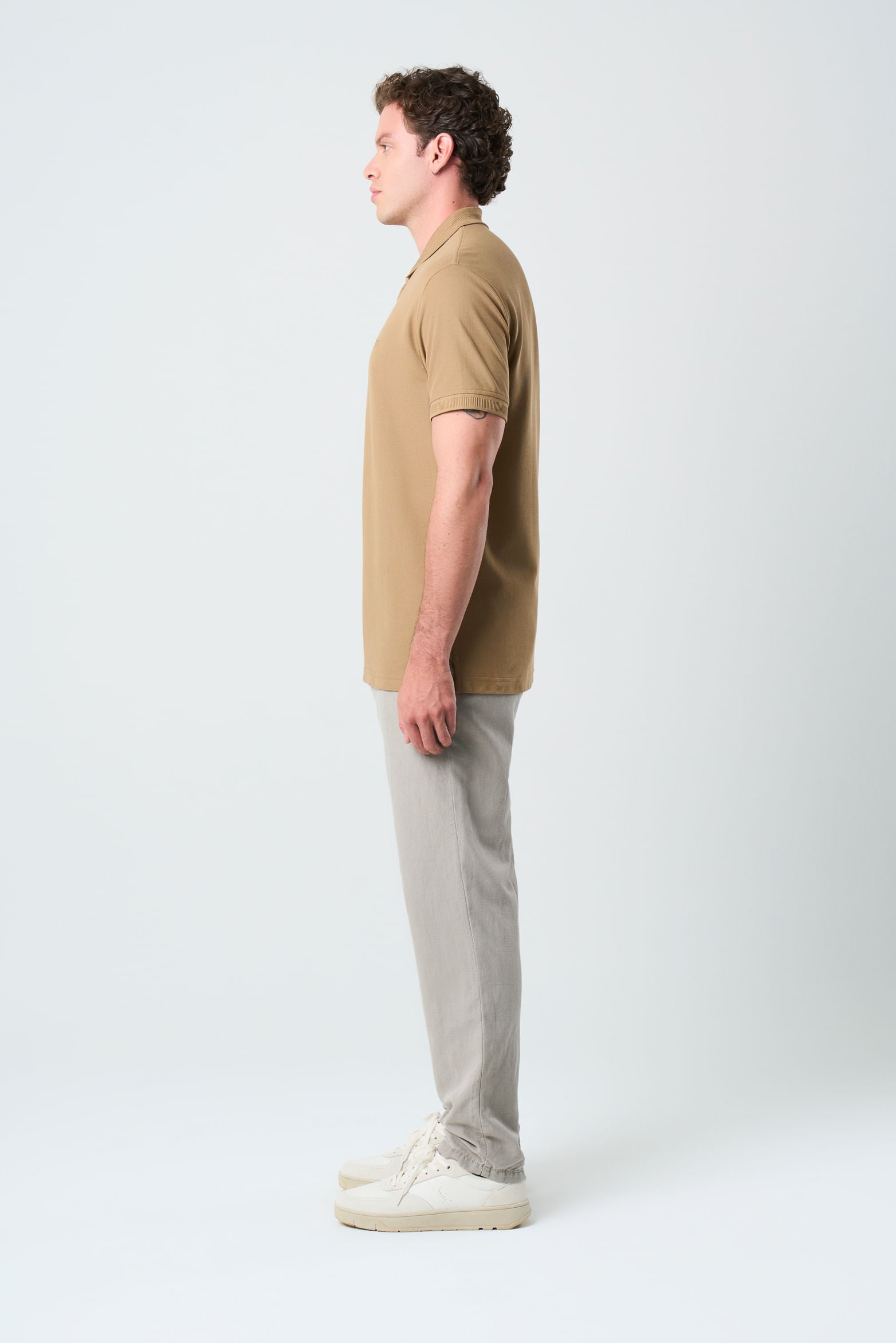 Men's Semi Fit Polo Shirt Jacquard Detail