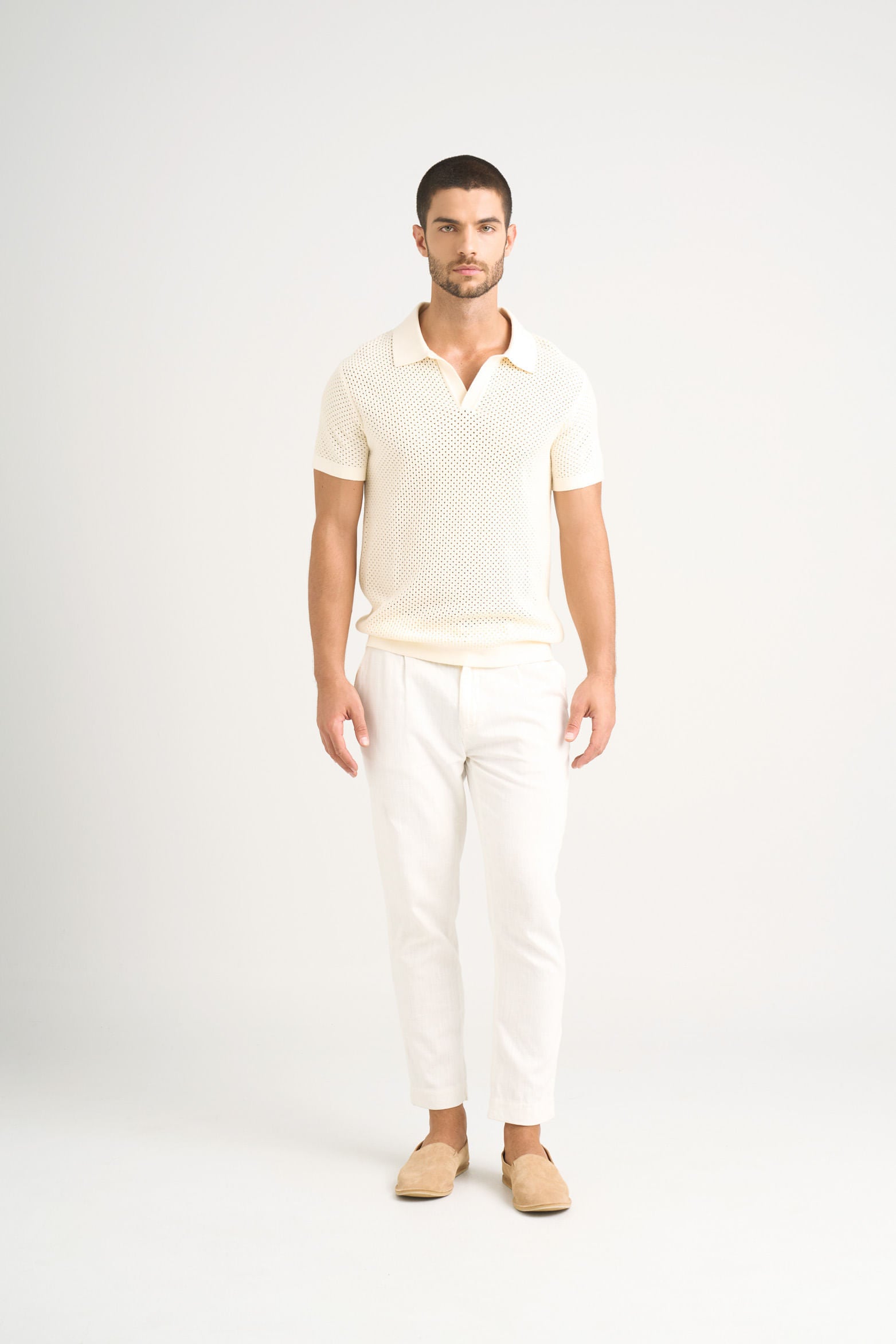 Draco 2.0 Textured Knit Short-Sleeve Polo for Men