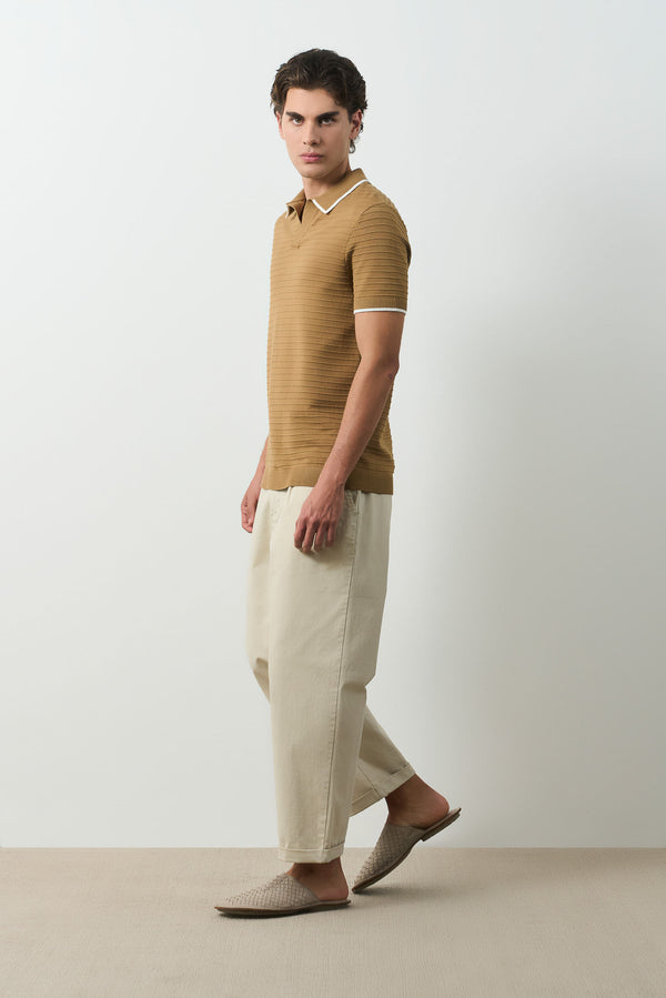 Ruka knit polo for men