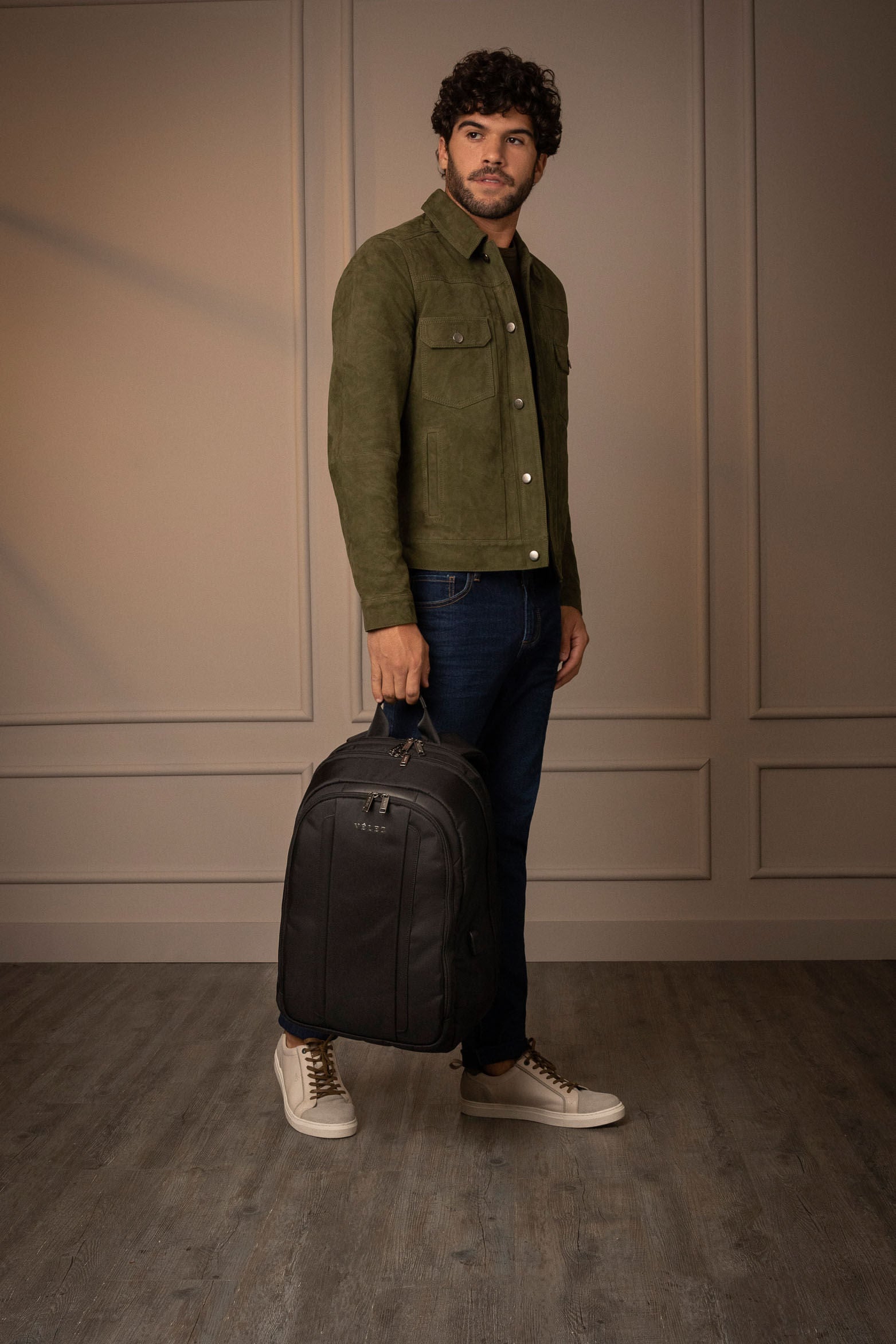 Oviedo Monochrome Canvas Backpack in Black