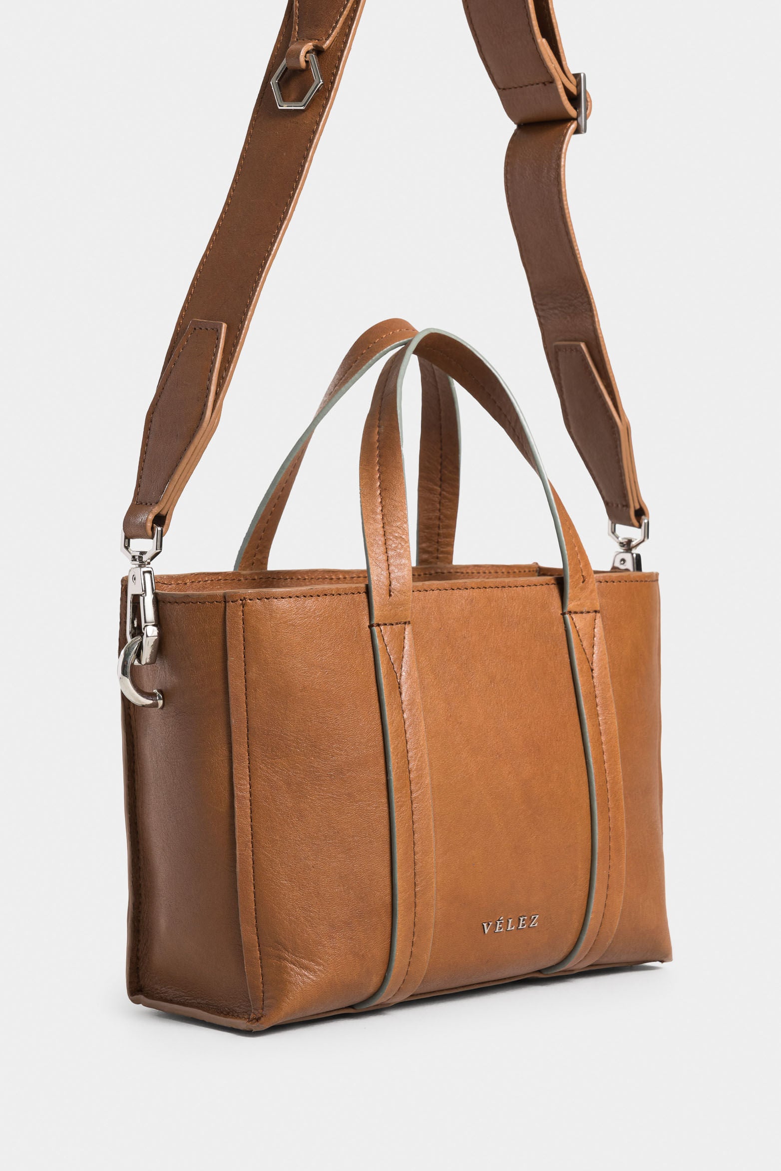 Alessia Leather Hands-Free Bag for Women with Contrast Handle