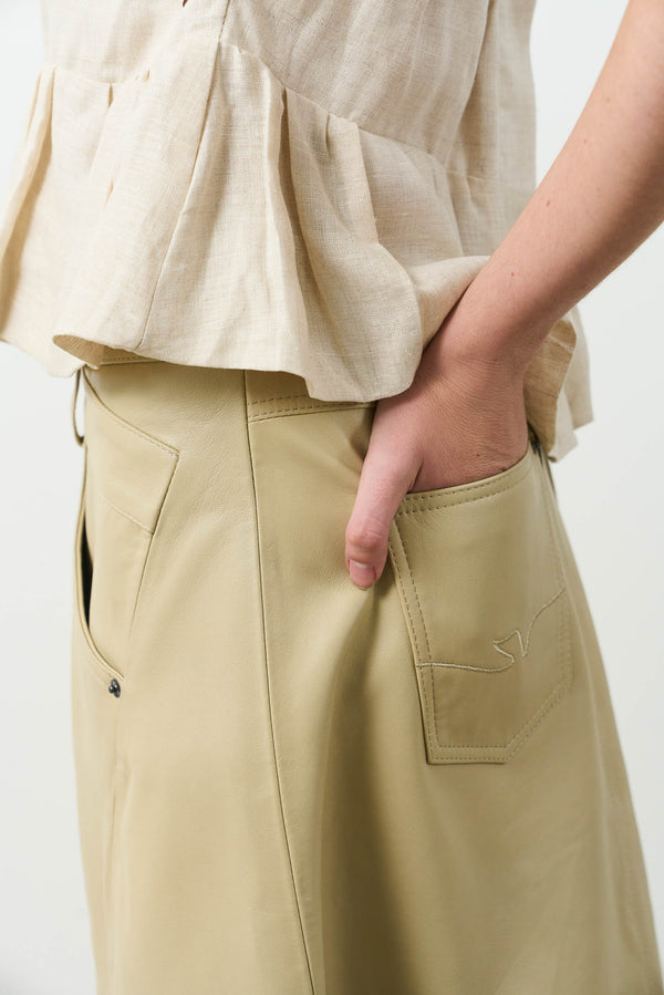 Cleo asymmetrical leather skirt for women