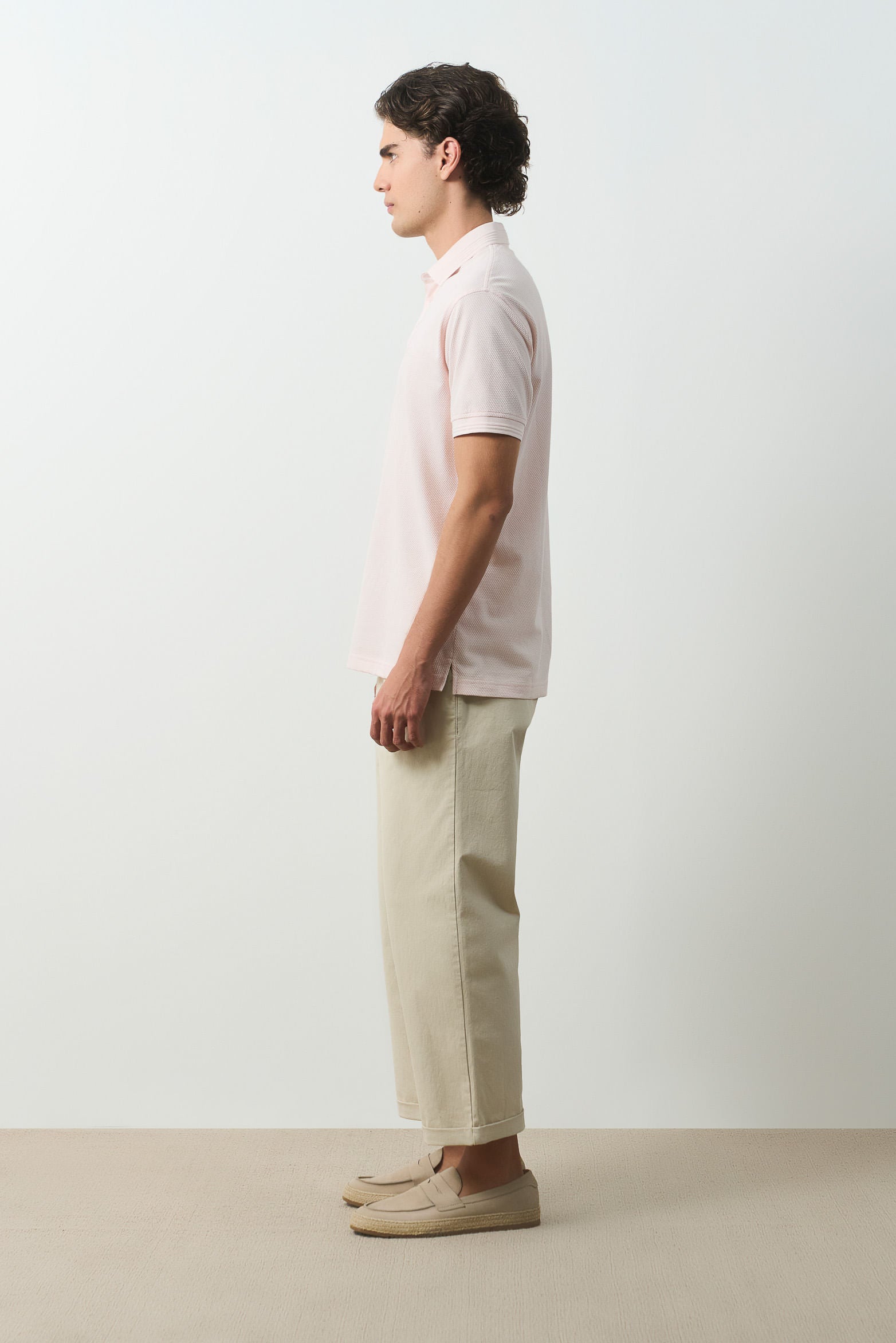 Lucca textured short-sleeve polo for men