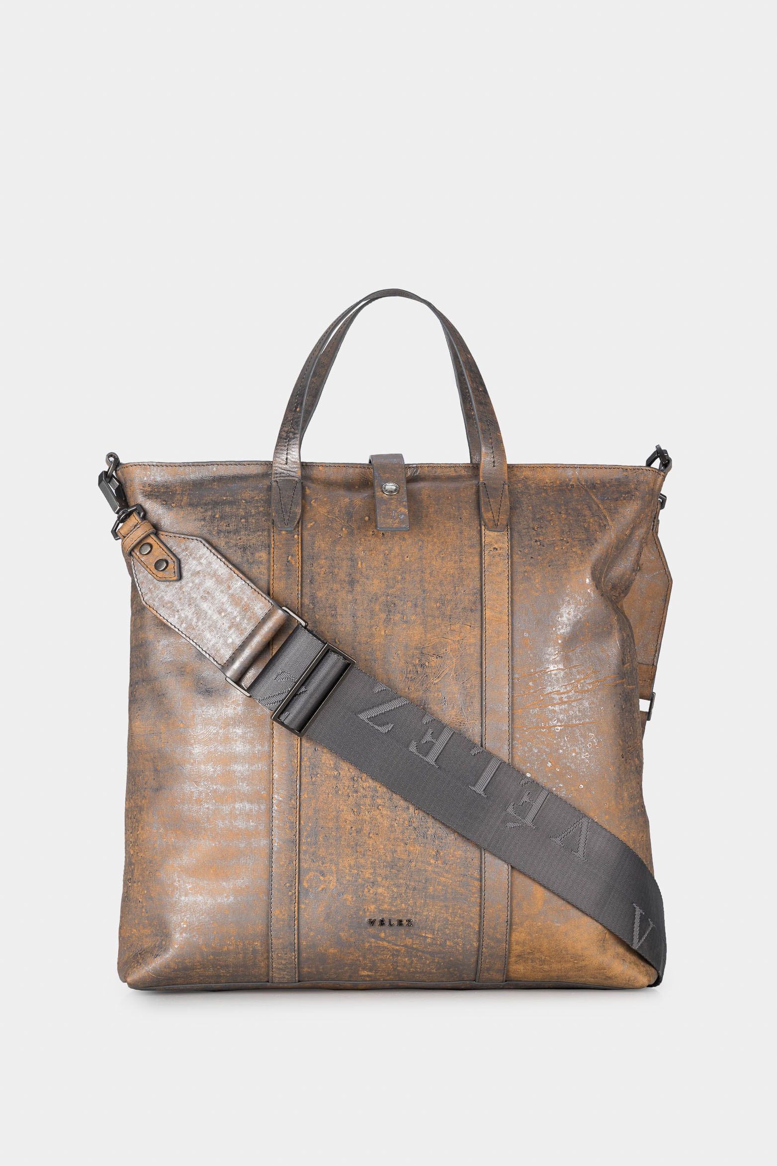 Women’s Almond Shopper Handbags in Metallized Leather with a Stone-Ground Finish