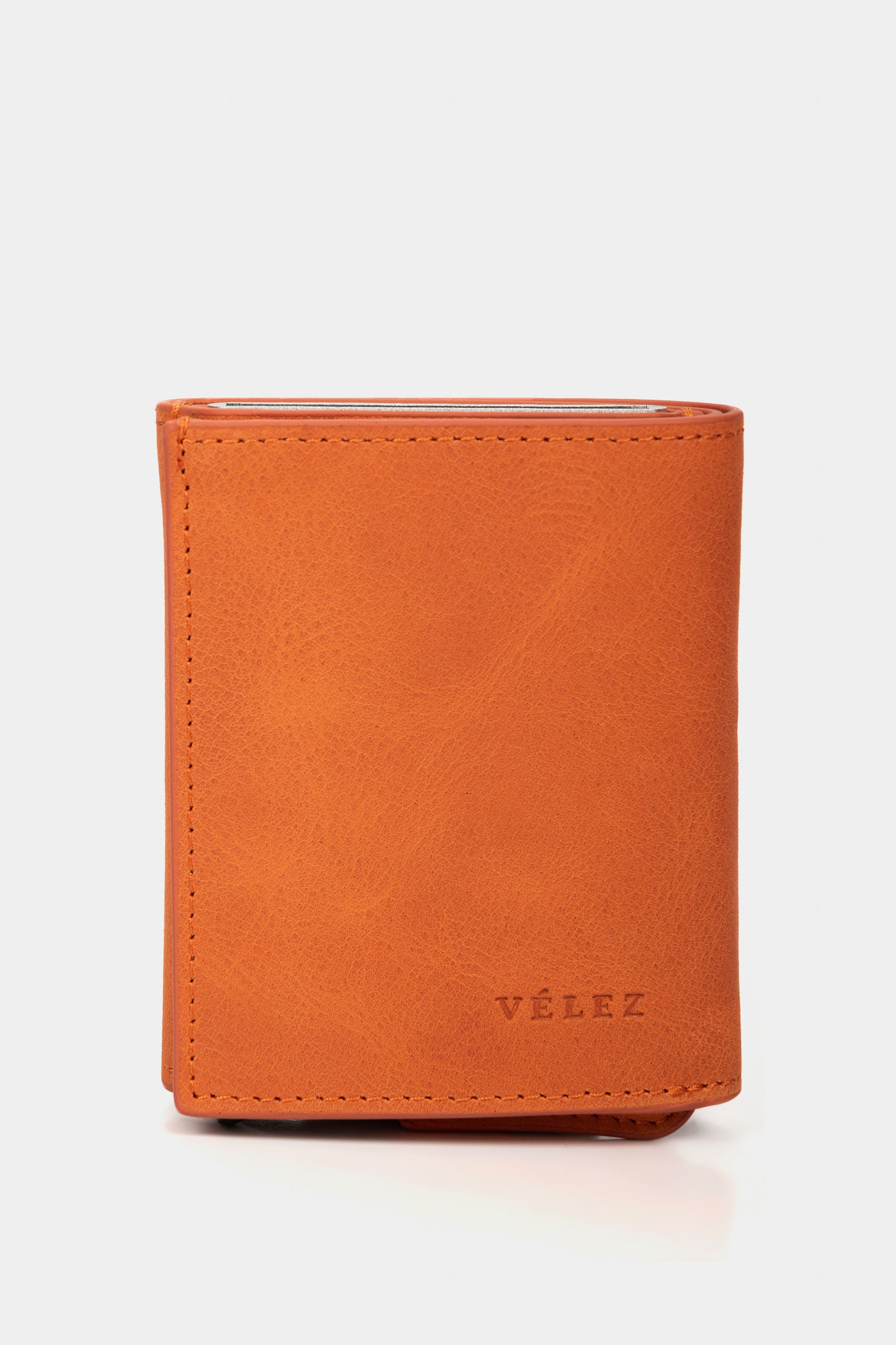 Garry Tech Leather Card Holder in Orange