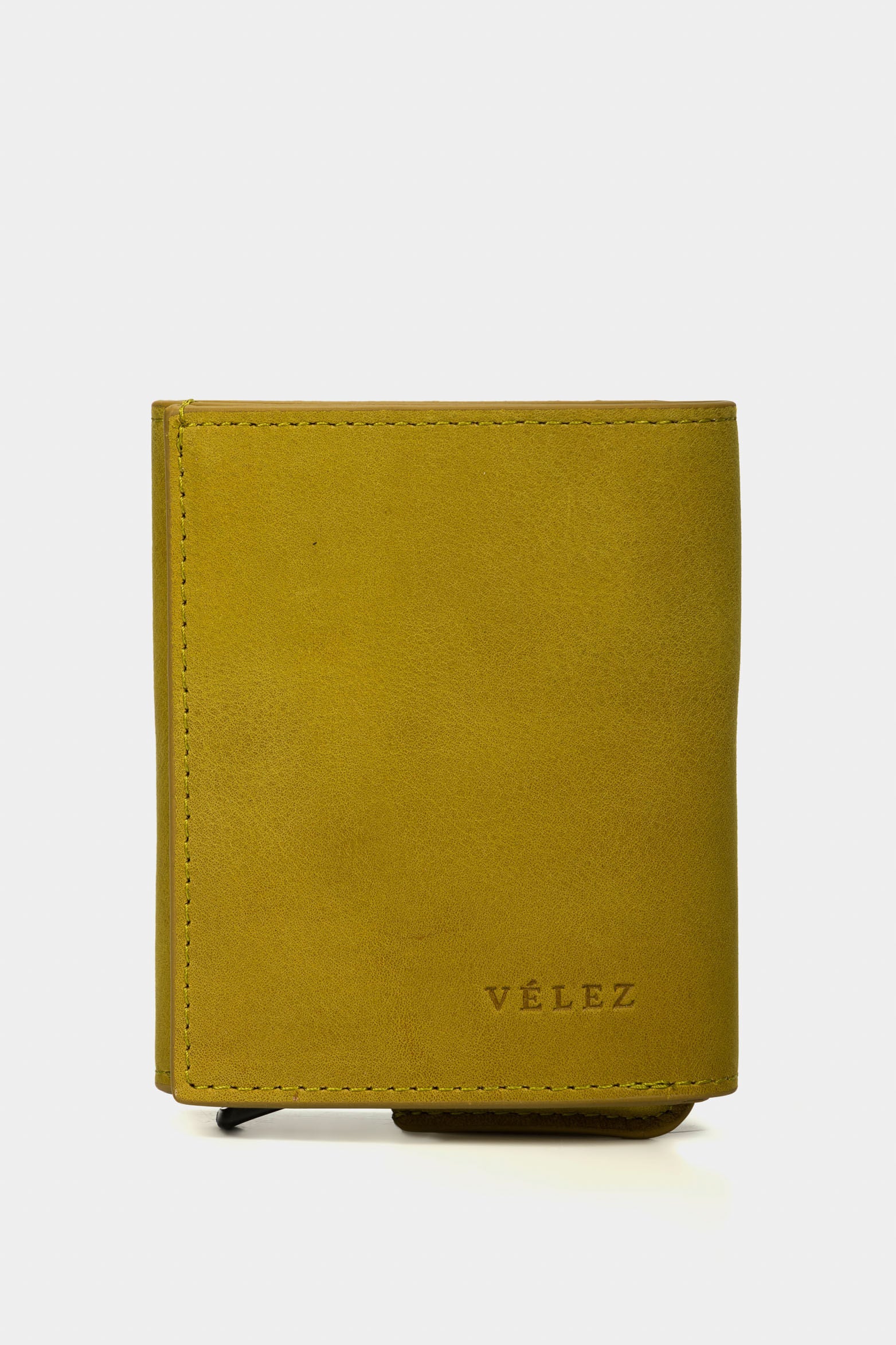 Garry Tech Leather Card Holder in Lime