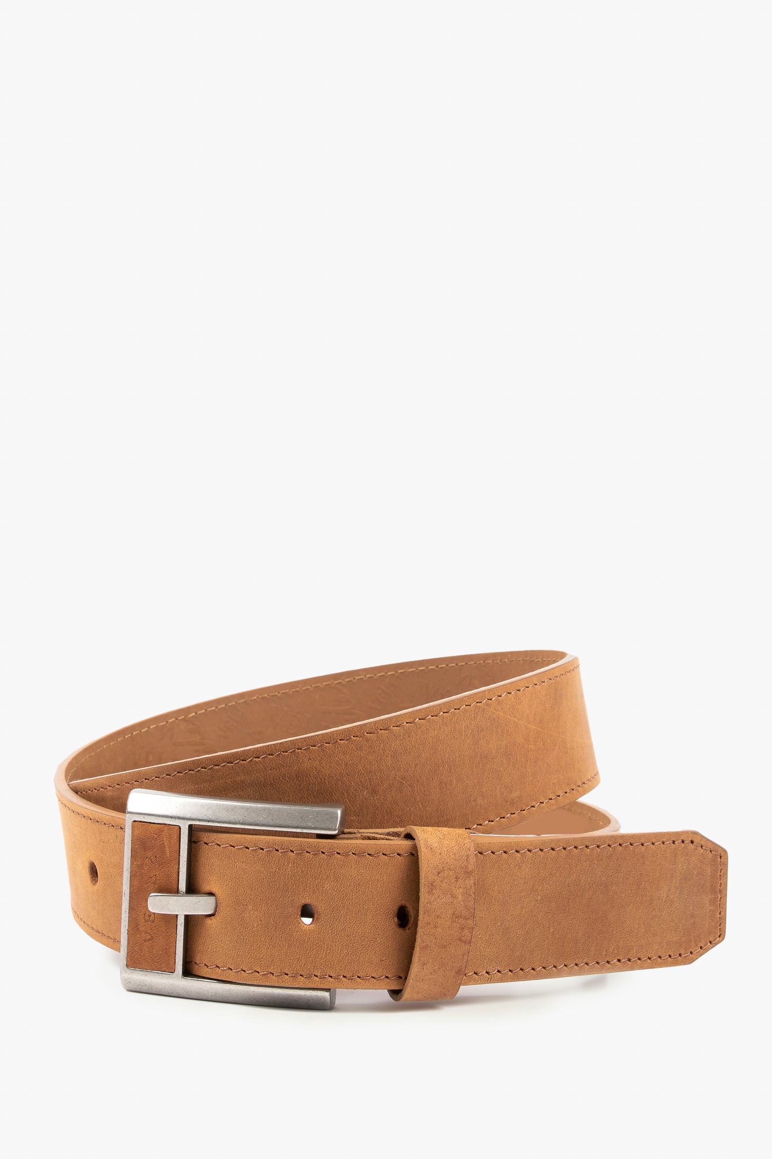 Cyclonde Single-Sided Belt in Smooth Honey-Colored Leather