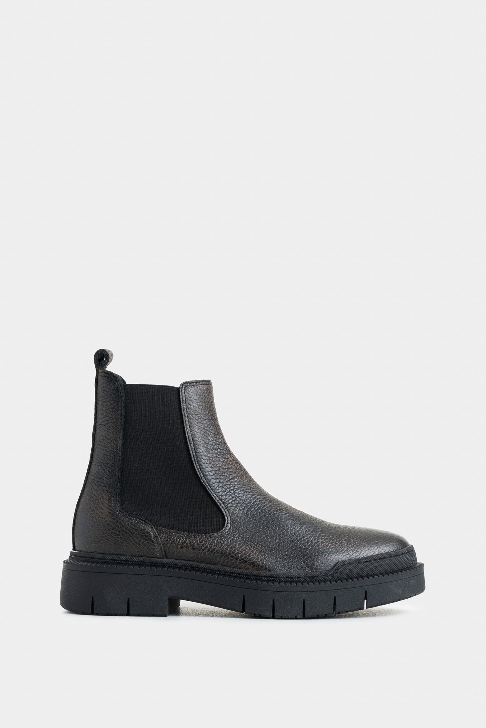 Men’s Orion Boots in Brown Leather with Elastic Sides