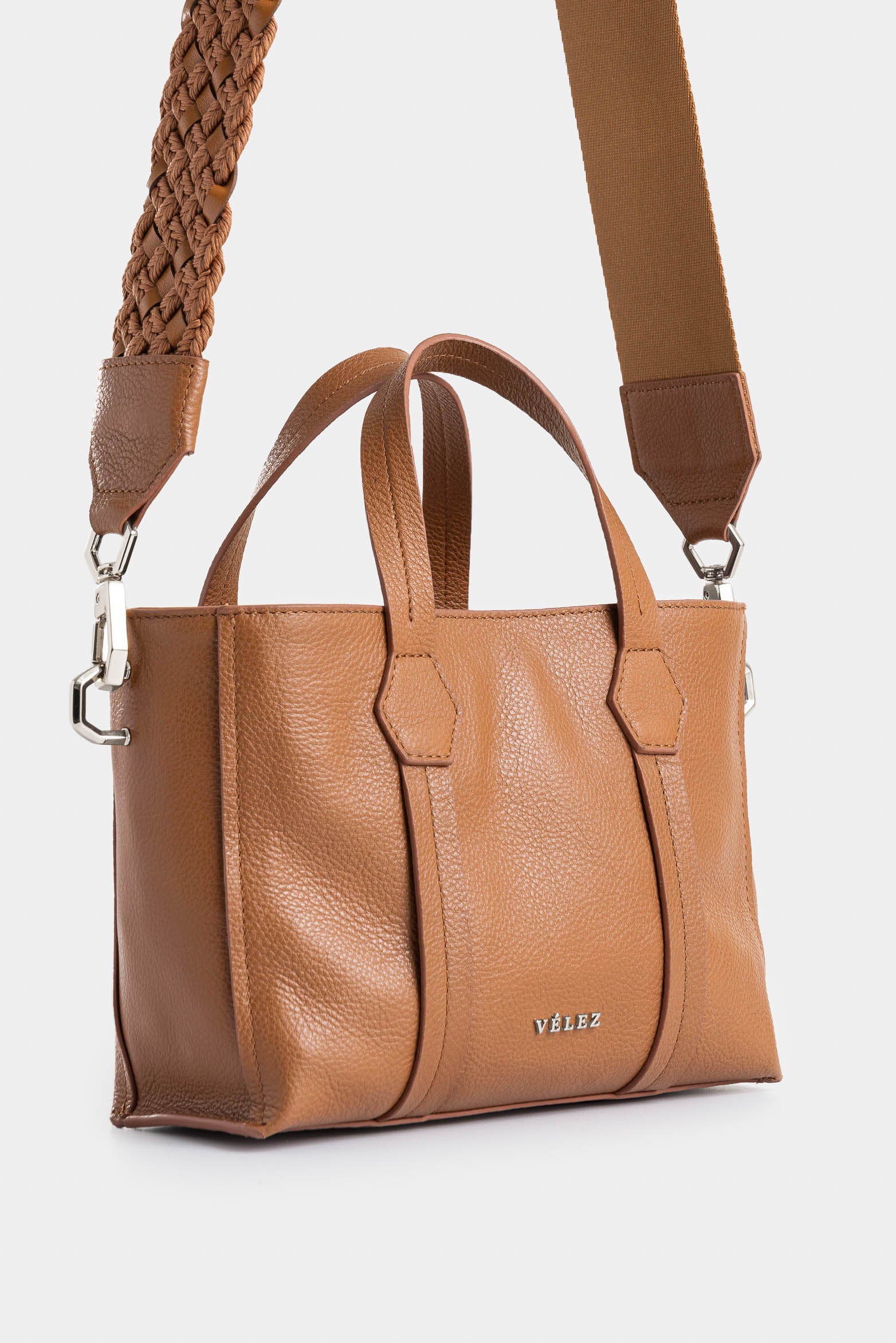 Women's Dalia Leather Shopping Bag with Braided Detail