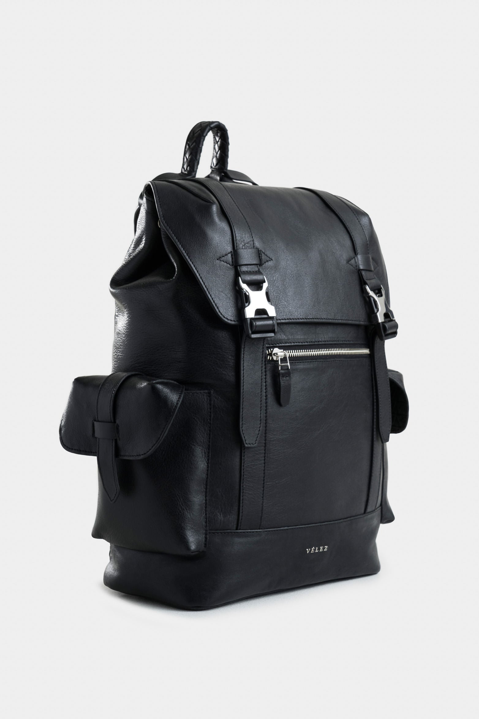Ontario Leather Backpack for Men with Woven Handle