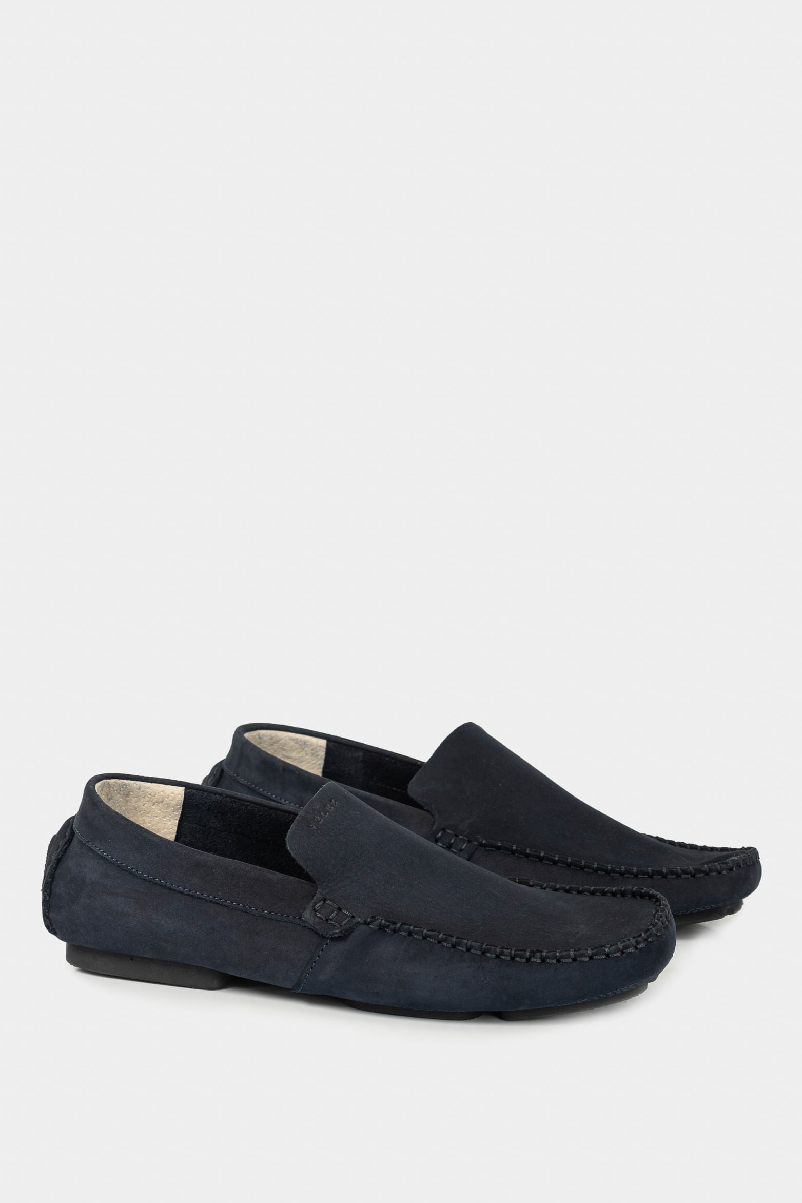 Sport Leather Driver Loafers in Dark Blue