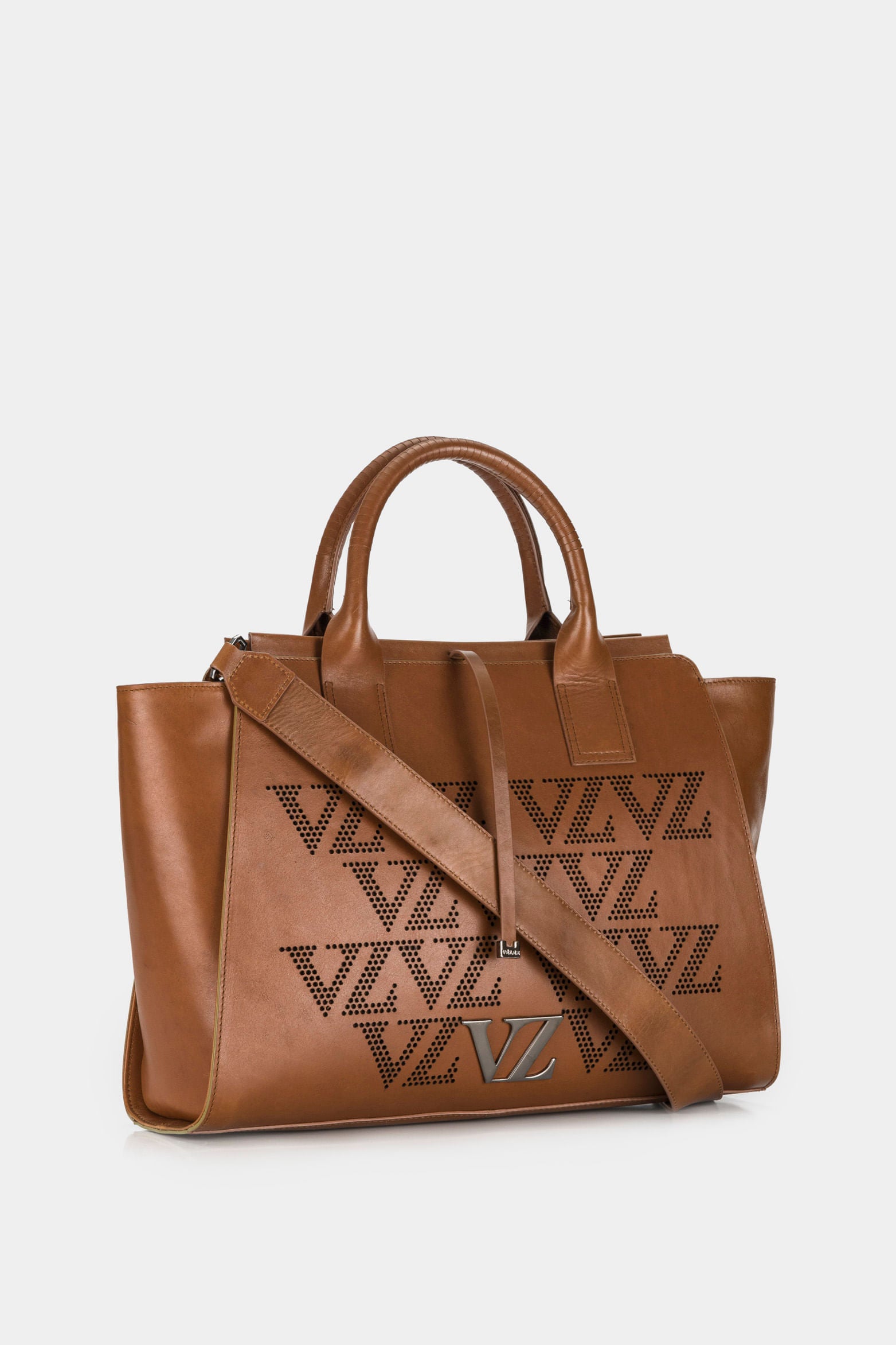 Women’s Antwerp Leather Shopper Handbags with VZ Monogram