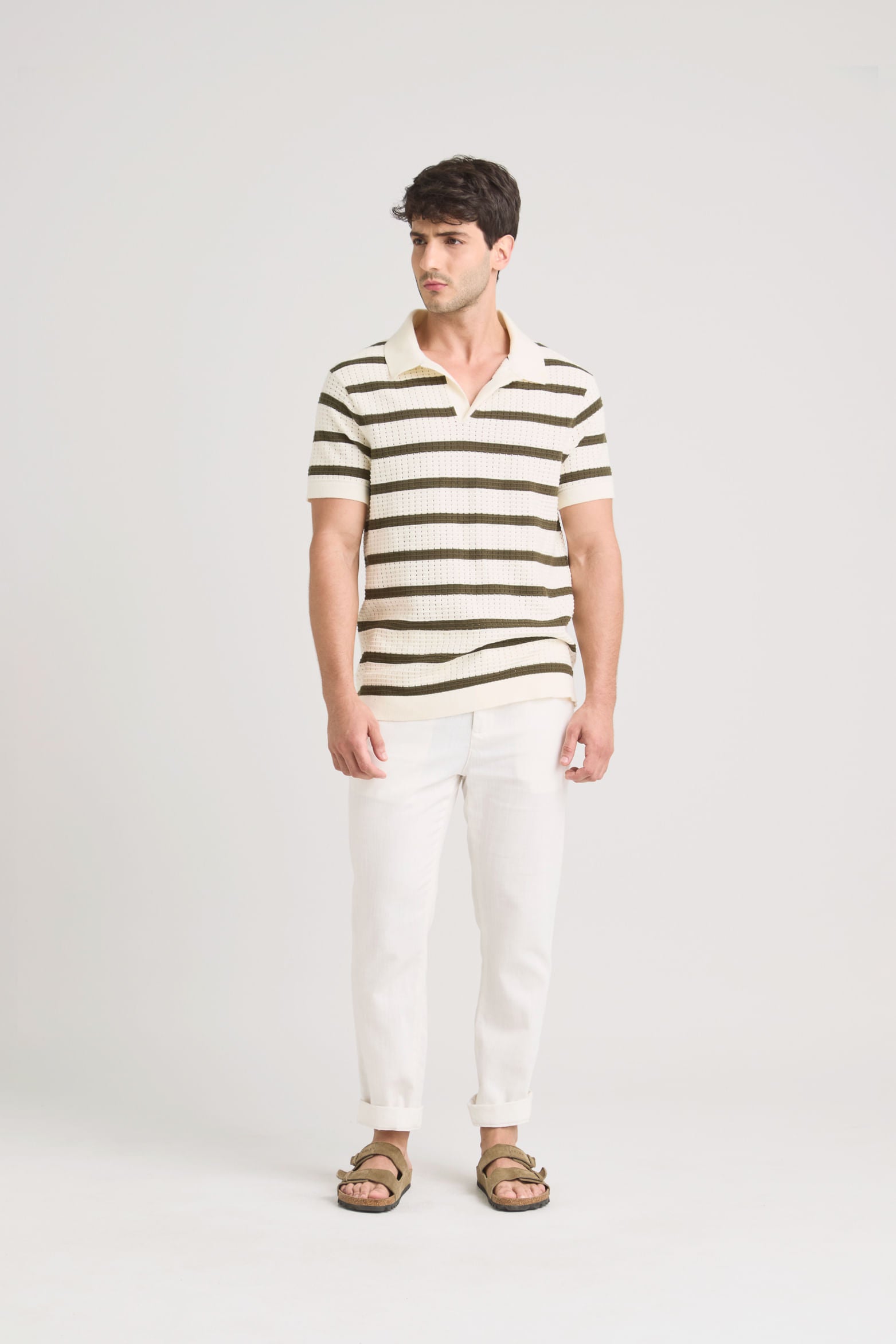 Aurora Short Sleeve Polo for Men, Textured