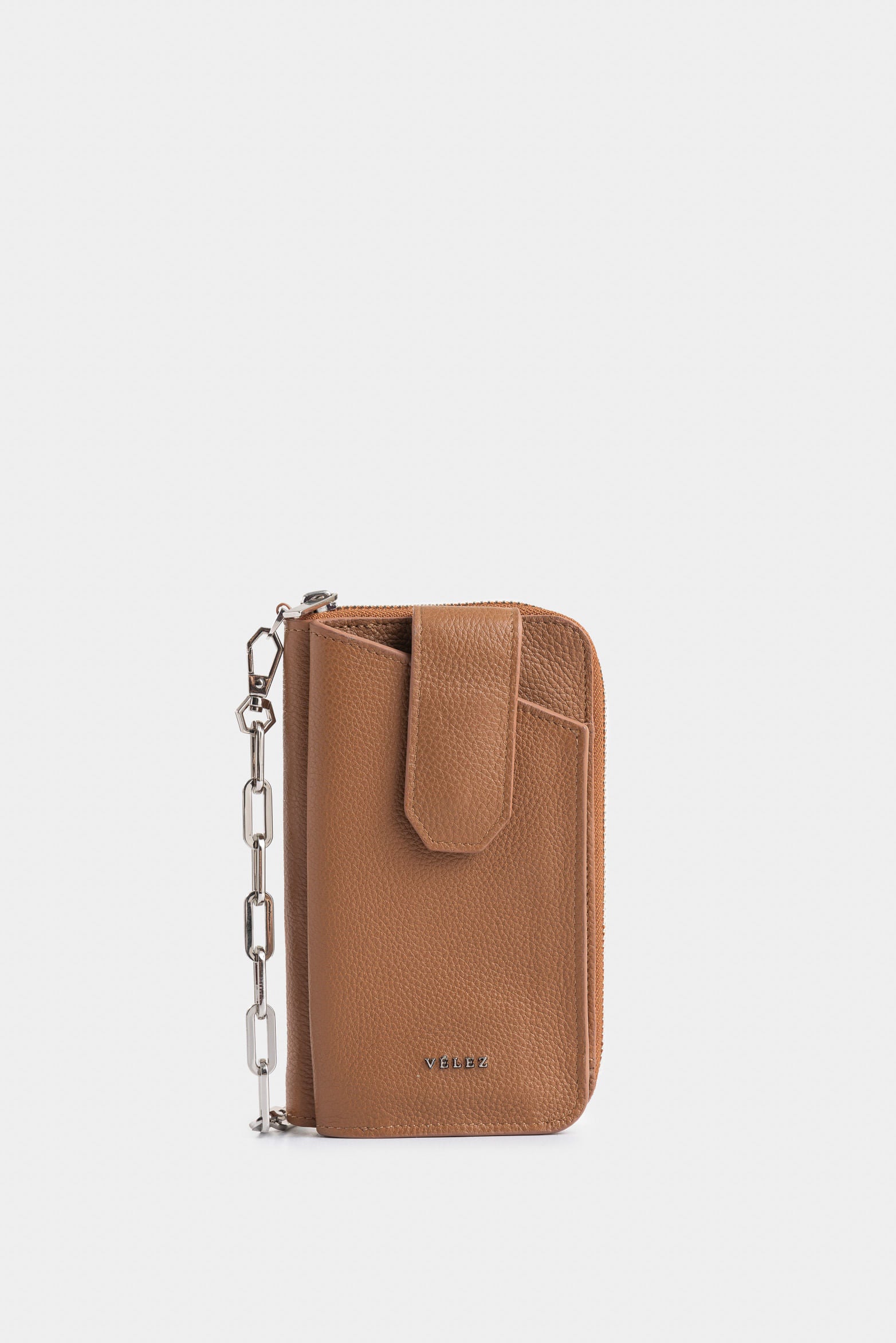 Ibiza Folia Leather Checkbook Holder for Women with Removable Chain