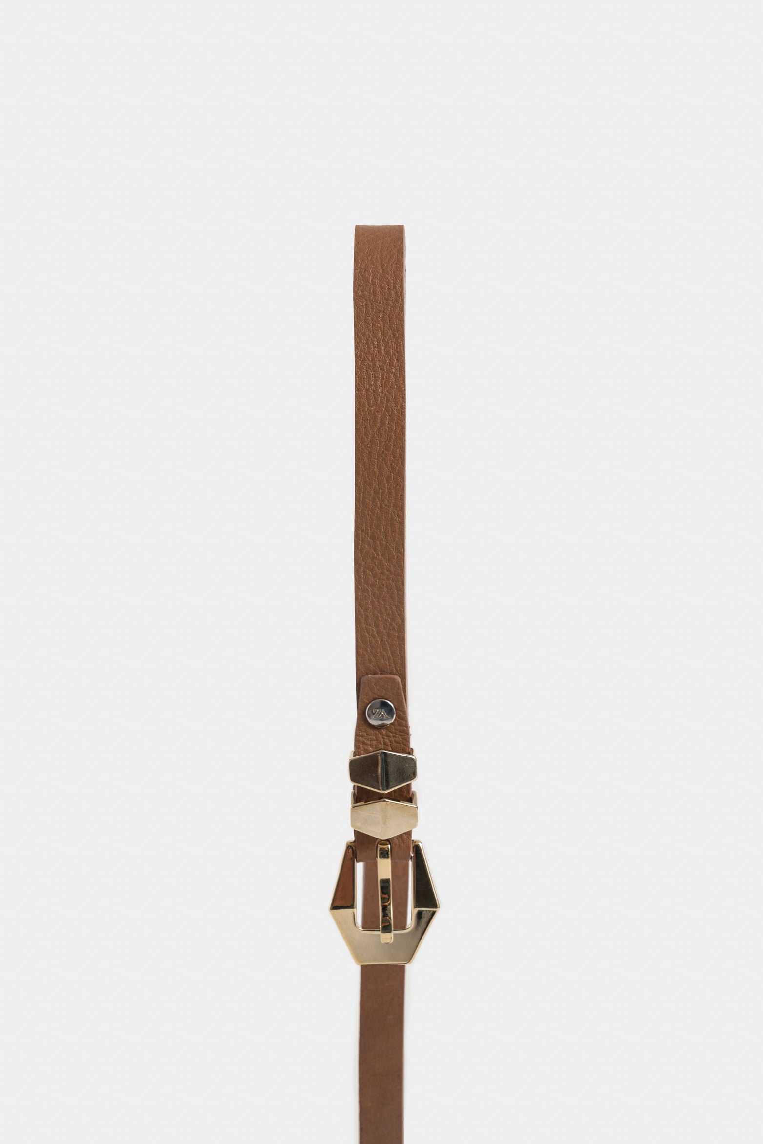 Regular Gardenia Leather Belt for Women with Hexagonal Buckle