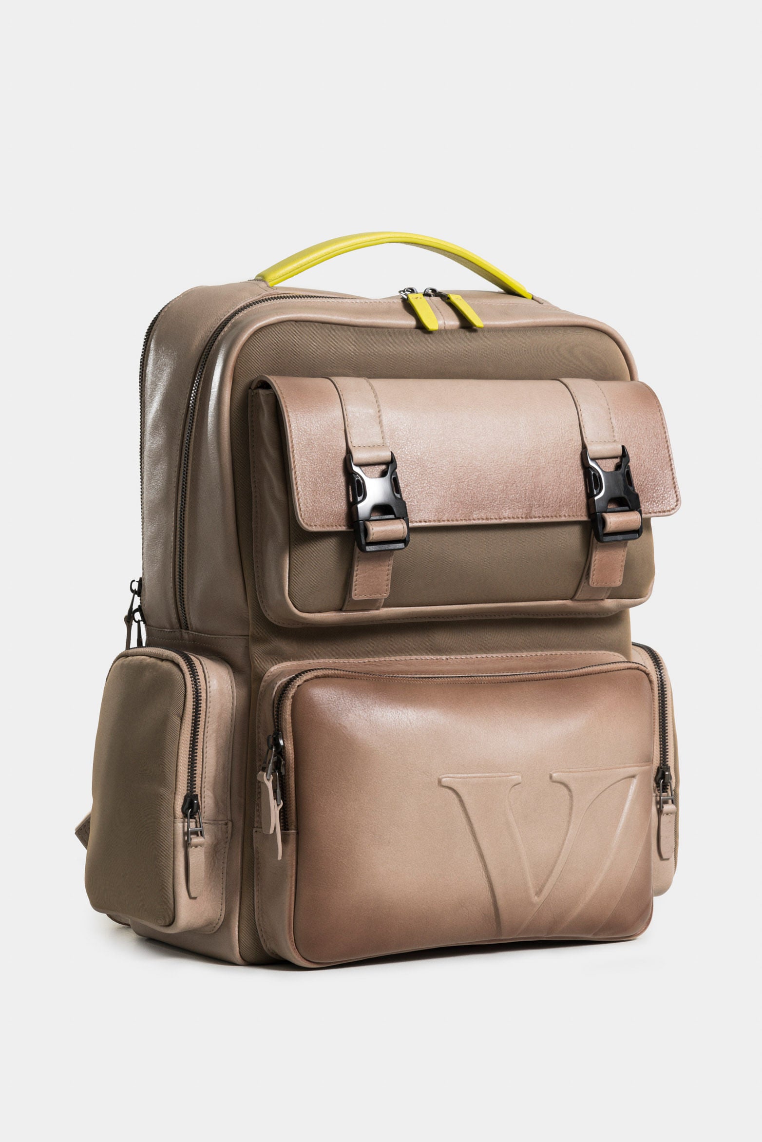 Cassat Leather Backpack with Monogram for Men