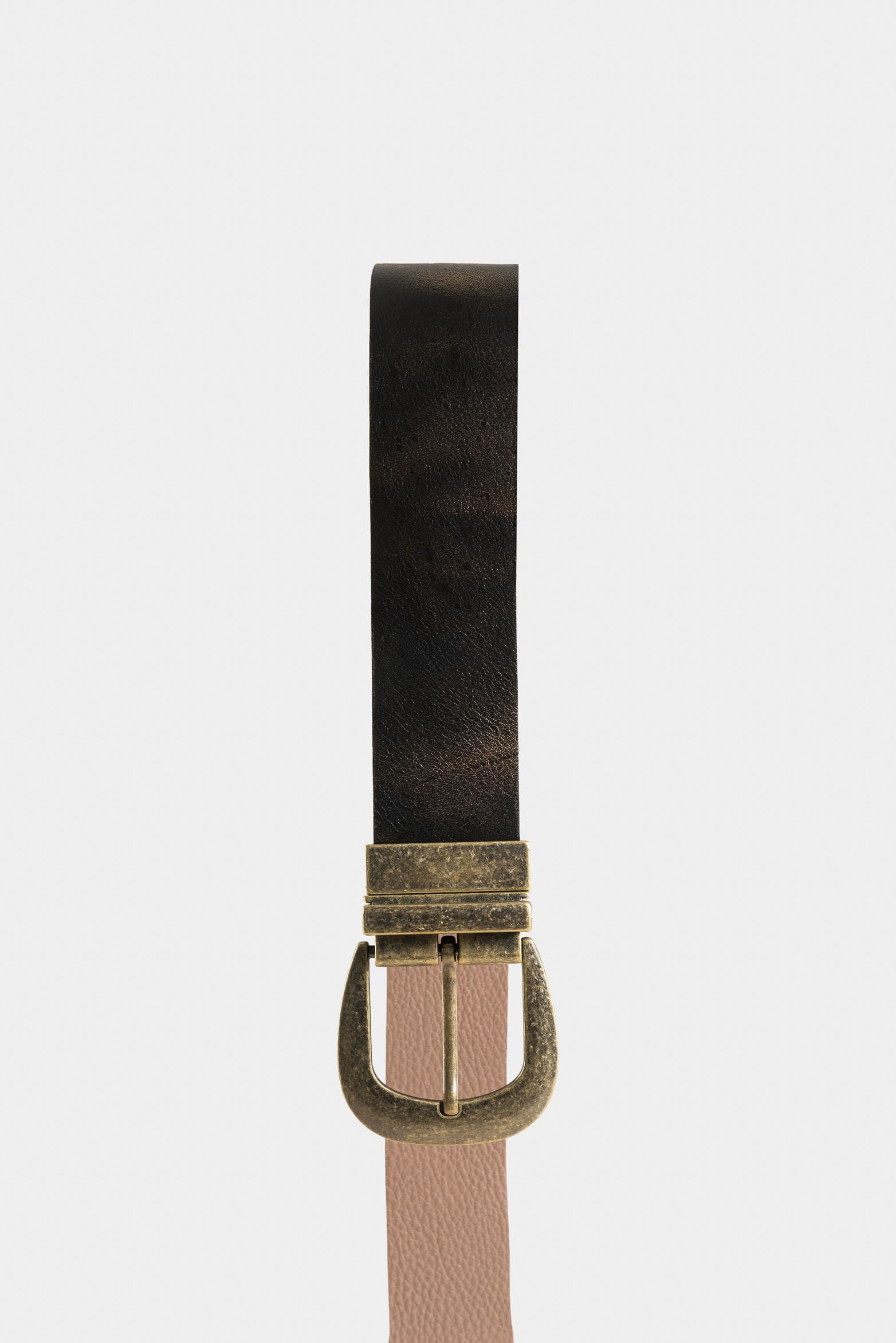 Uyuni reversible women's leather belt with rustic buckle