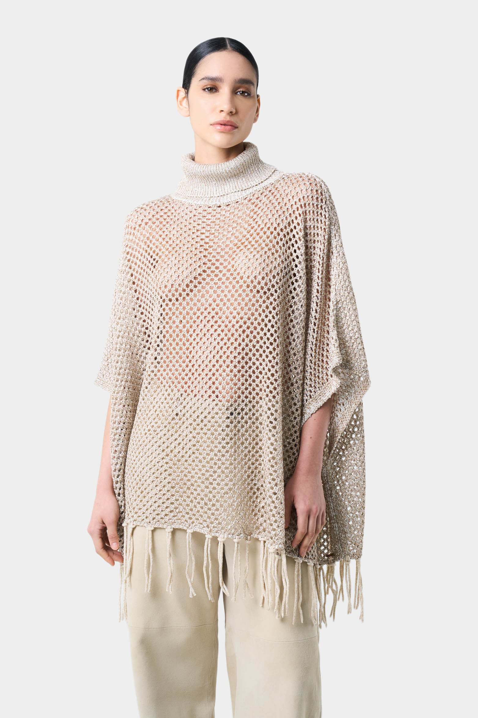 Lyra sweater knitted for women fringed