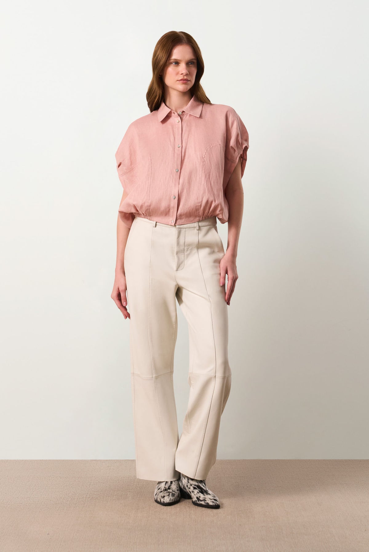 Short-sleeve linen shirt for women Faro