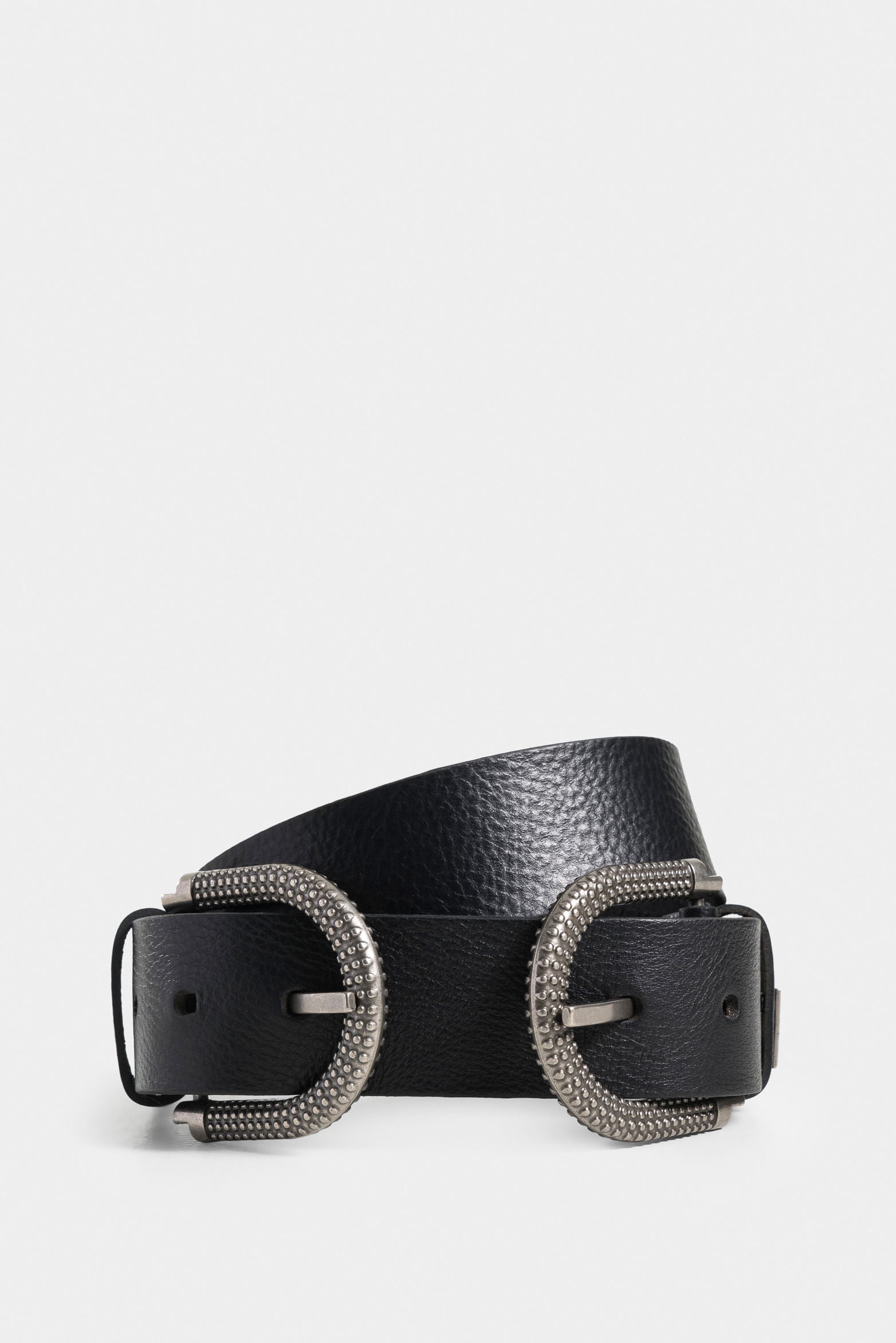 Bolet Single-Sided Leather Belt for Women with Textured Buckle
