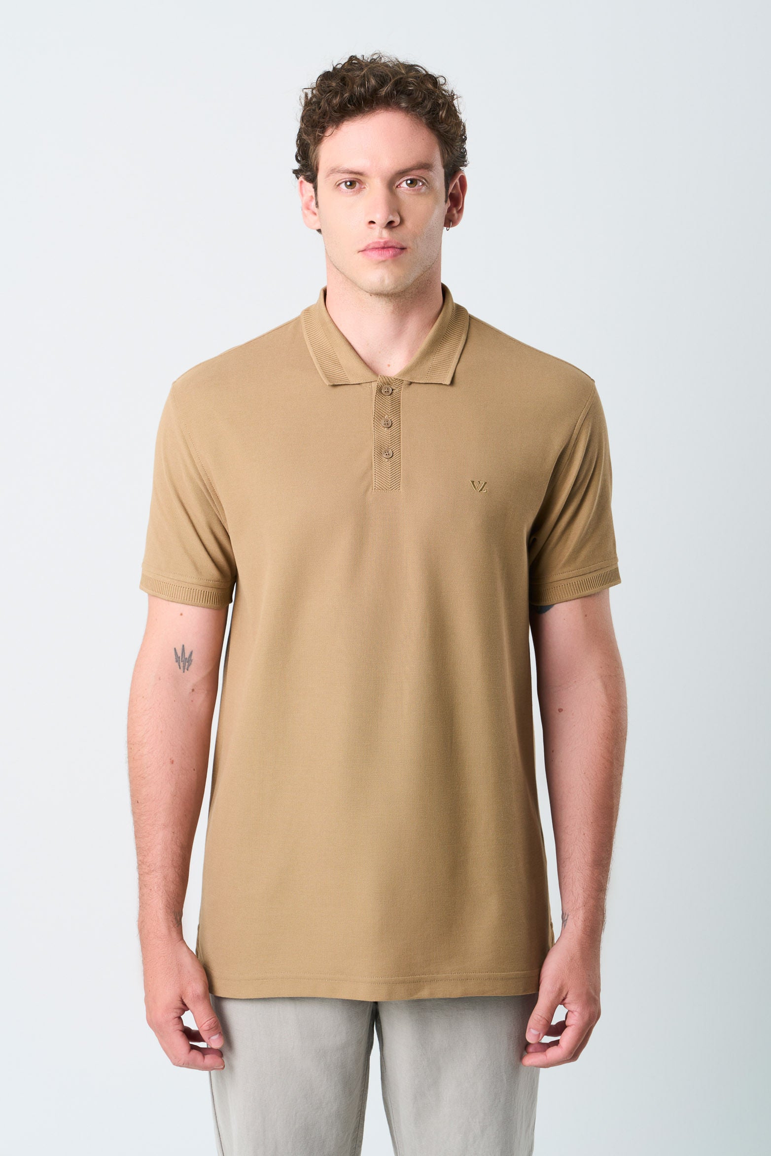 Men's Semi Fit Polo Shirt Jacquard Detail