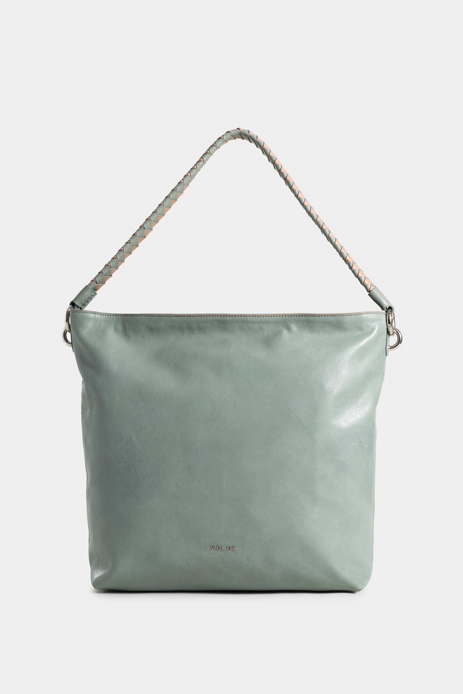 Argelia 2.0 Leather Shopping Bag with Bicolor Braided Handle for Women