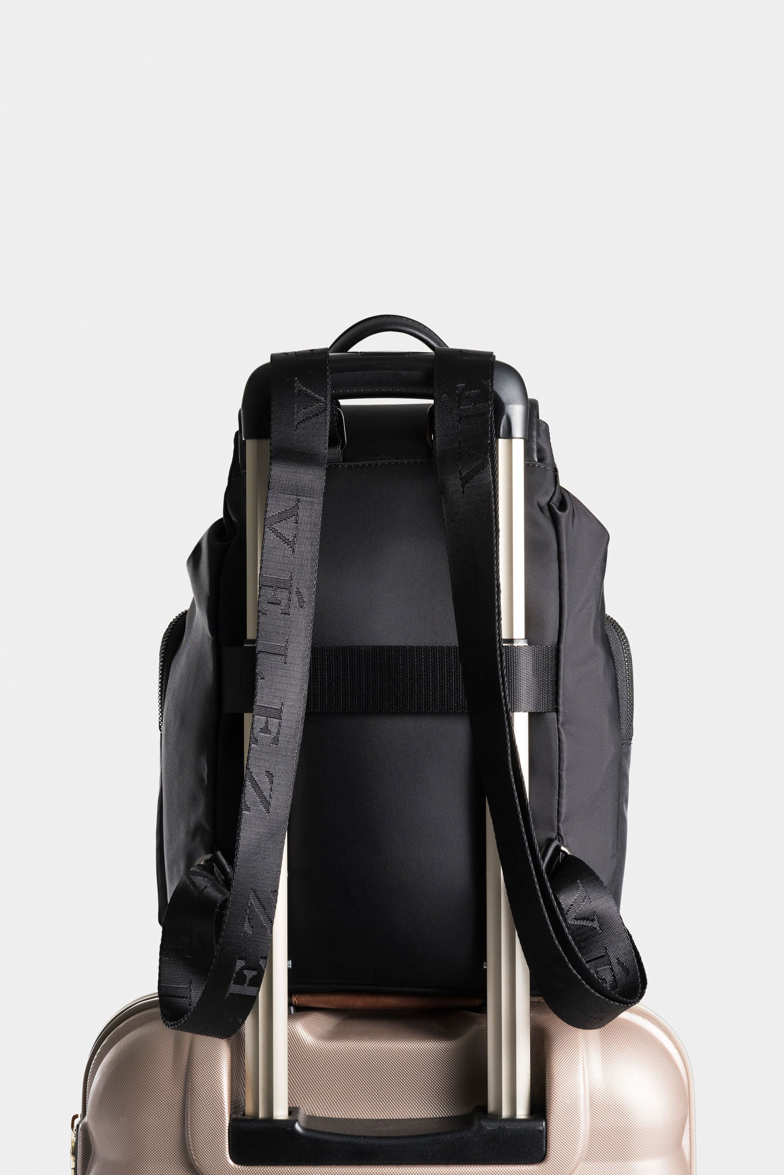 Ibiza Canvas and Leather Backpack for Women with Functional Plaque