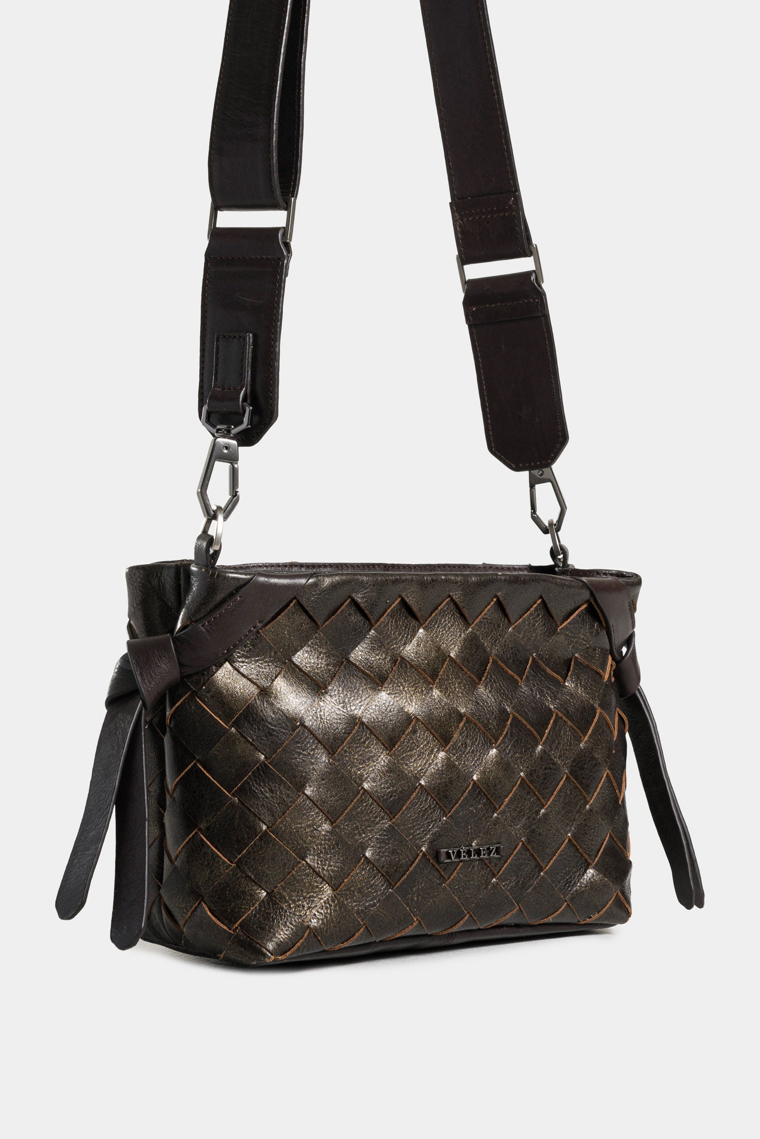 Smooth Leather Kalahari Hands-Free Bag for Women with Artisanal Weaving