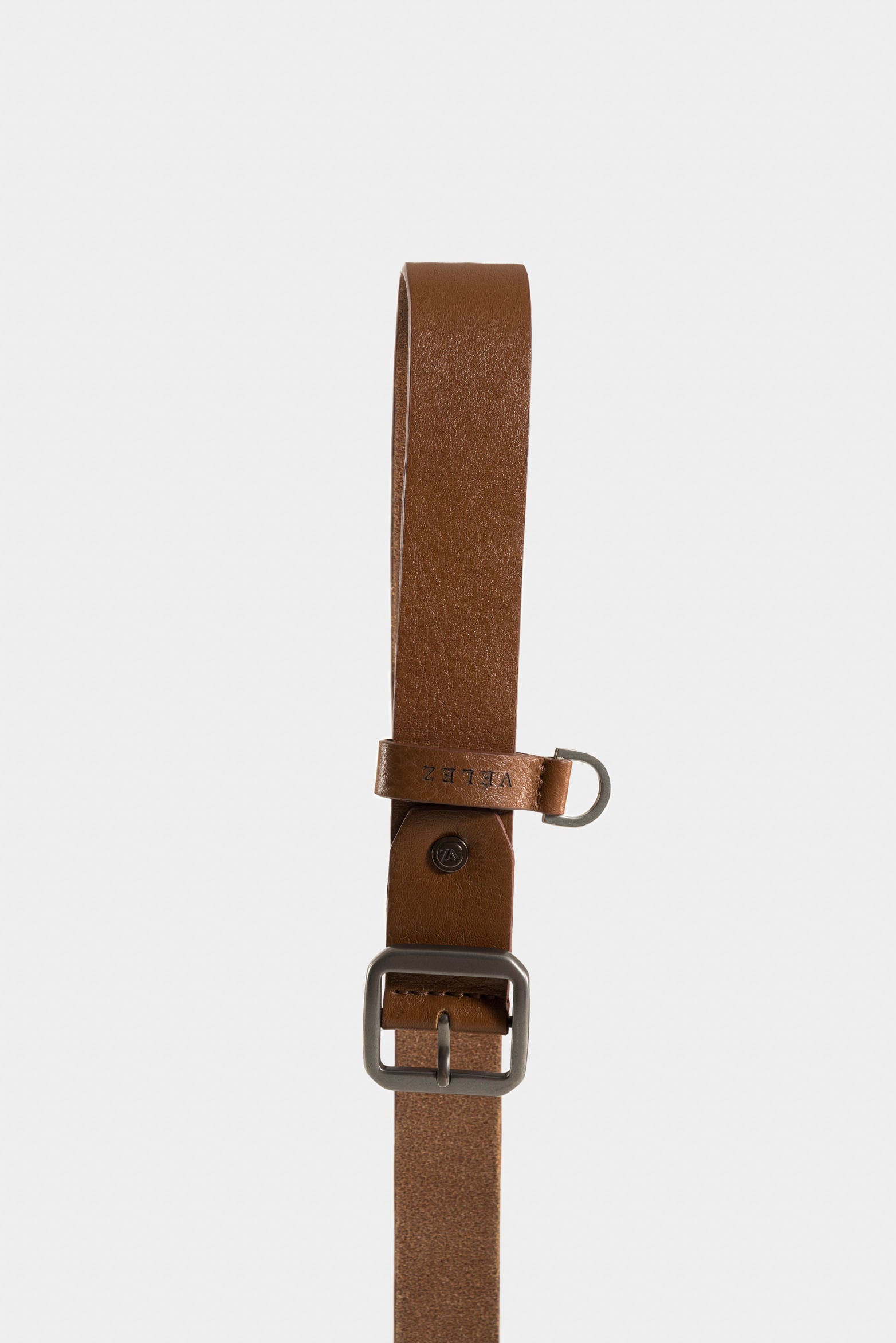 Dune regular women's leather belt with hexagonal tip in honey