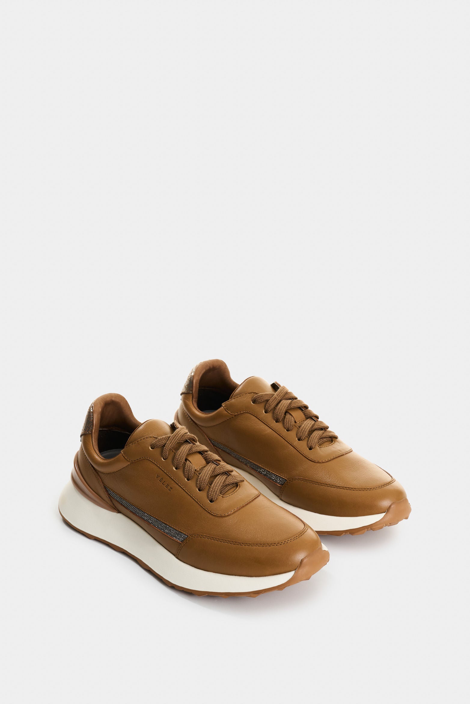 Women’s Pearl Leather Sneakers Piping Detail