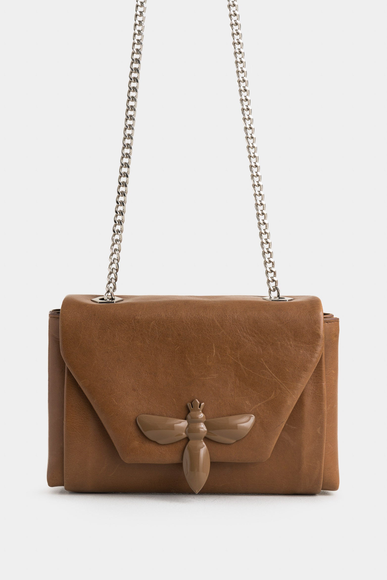 Lili Bowling Leather Bag with Hexagon Lid