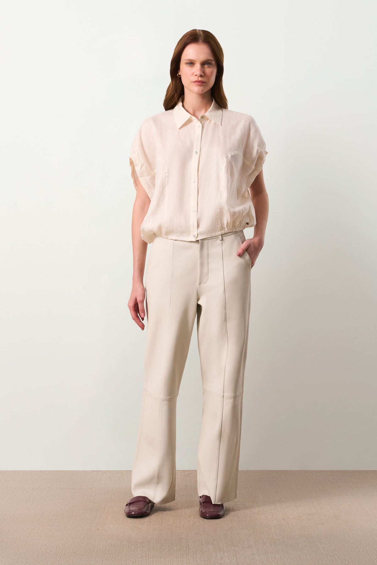 Short-sleeve linen shirt for women Faro