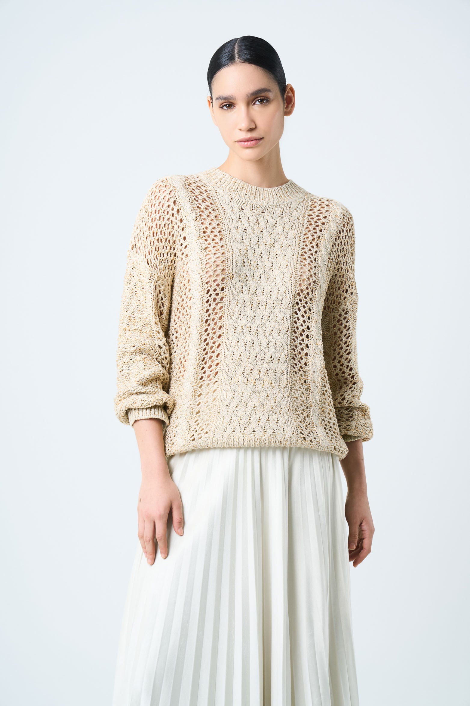 Alhena knit sweater for women with sequin details
