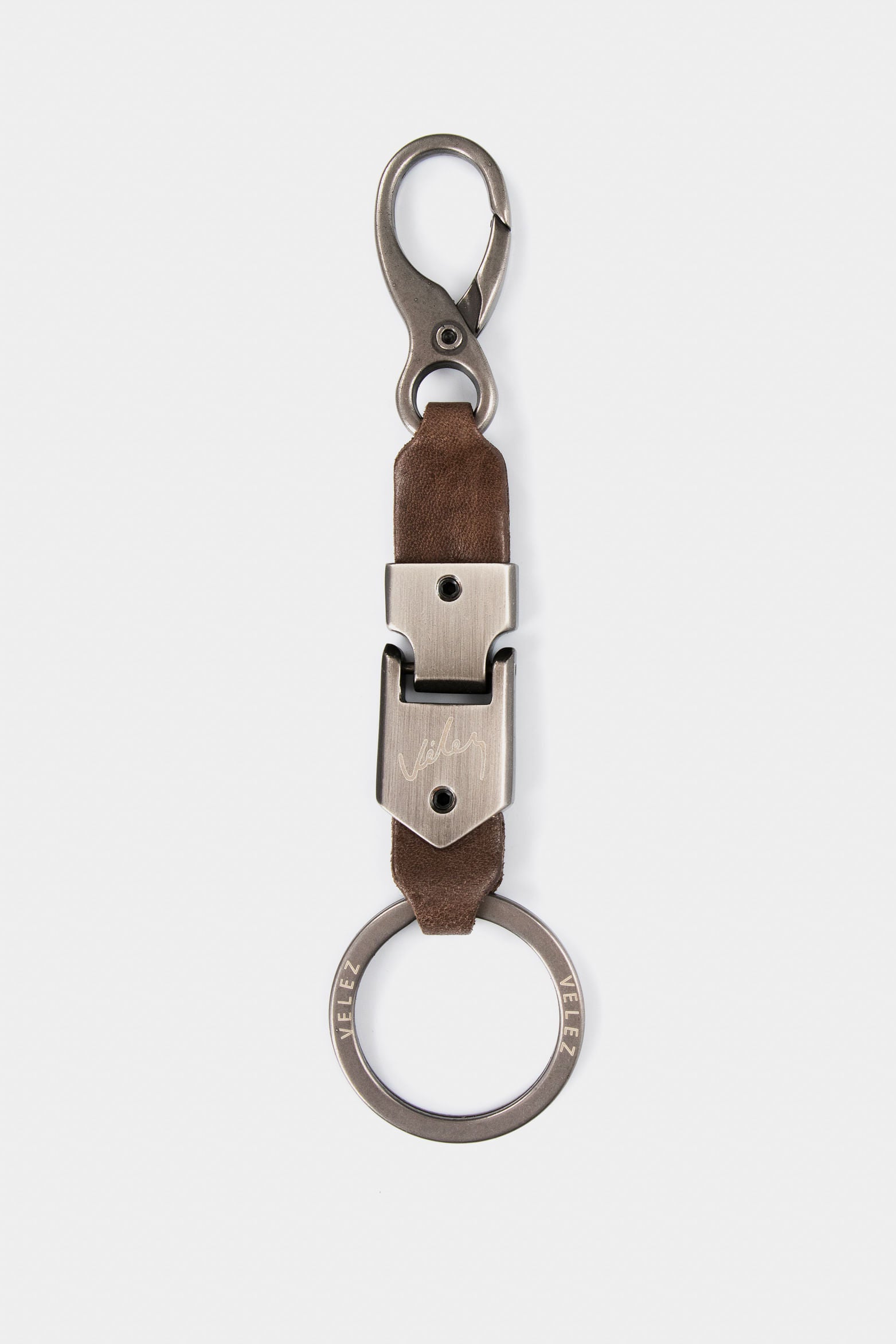 Leather carabiner keychain
