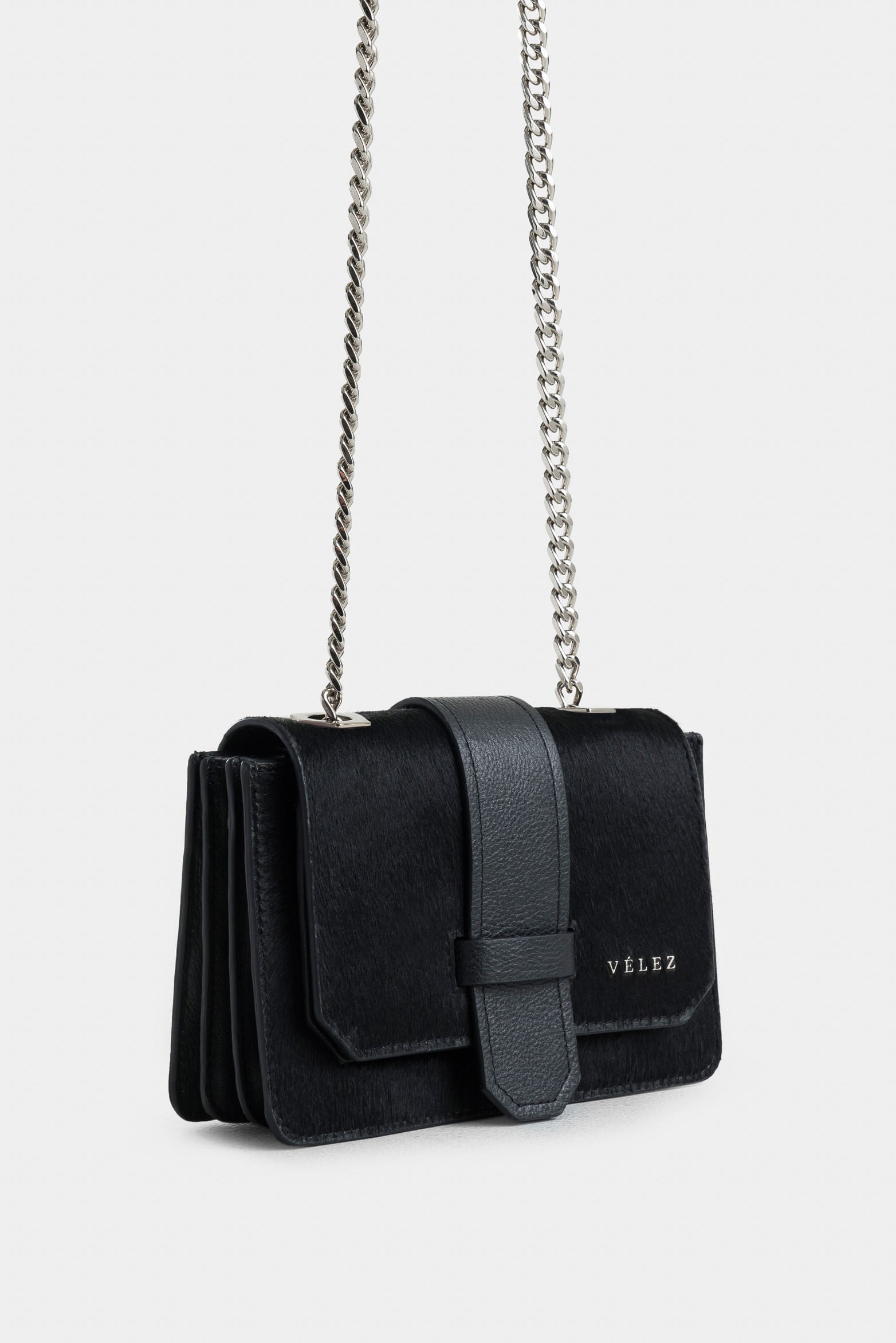 Garniel Hexagonal Silhouette Leather Hair-On Bag for Women