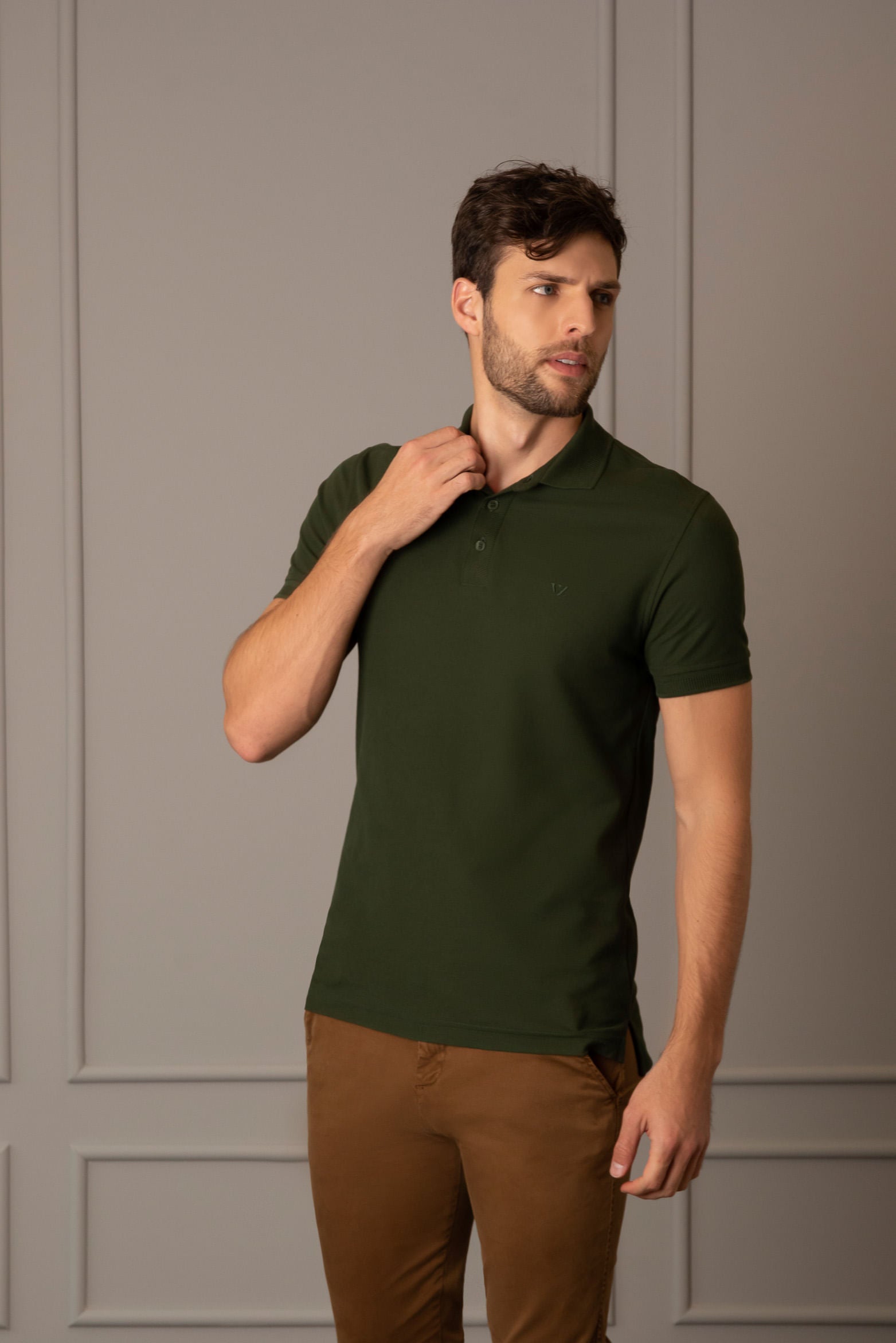 Pima Cotton Casual Polo  Green
