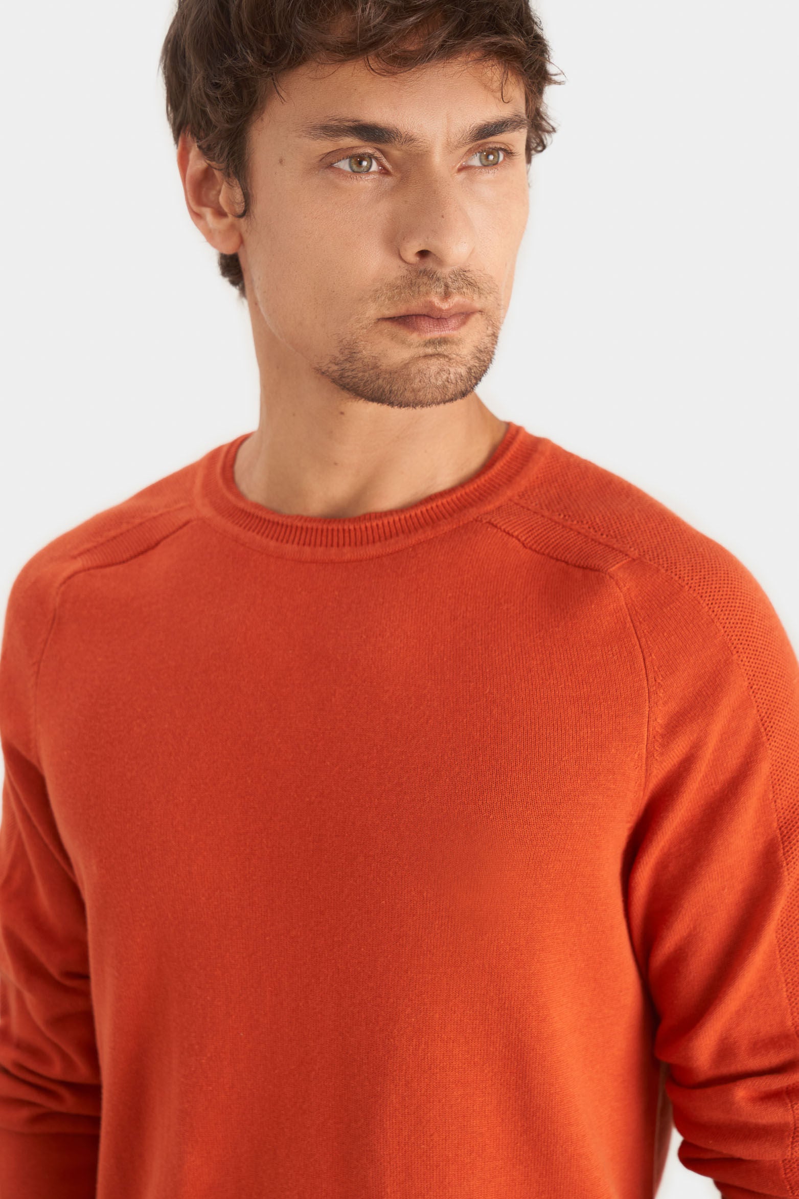 Men’s Cotton Knit Sweater with Raglan Sleeves