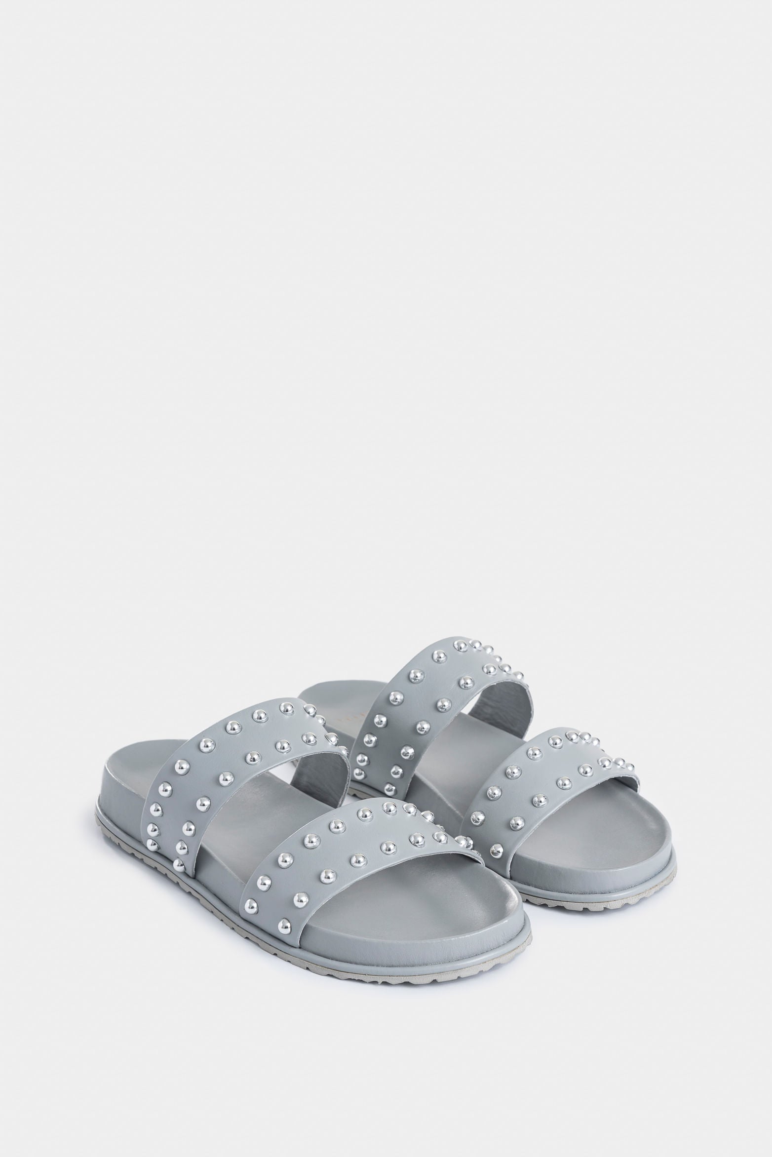 Lisboa Flat Leather Sandals for Women with Studs