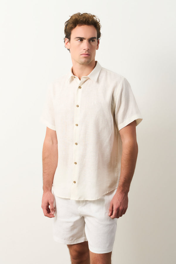 Siena short-sleeve linen shirt for men