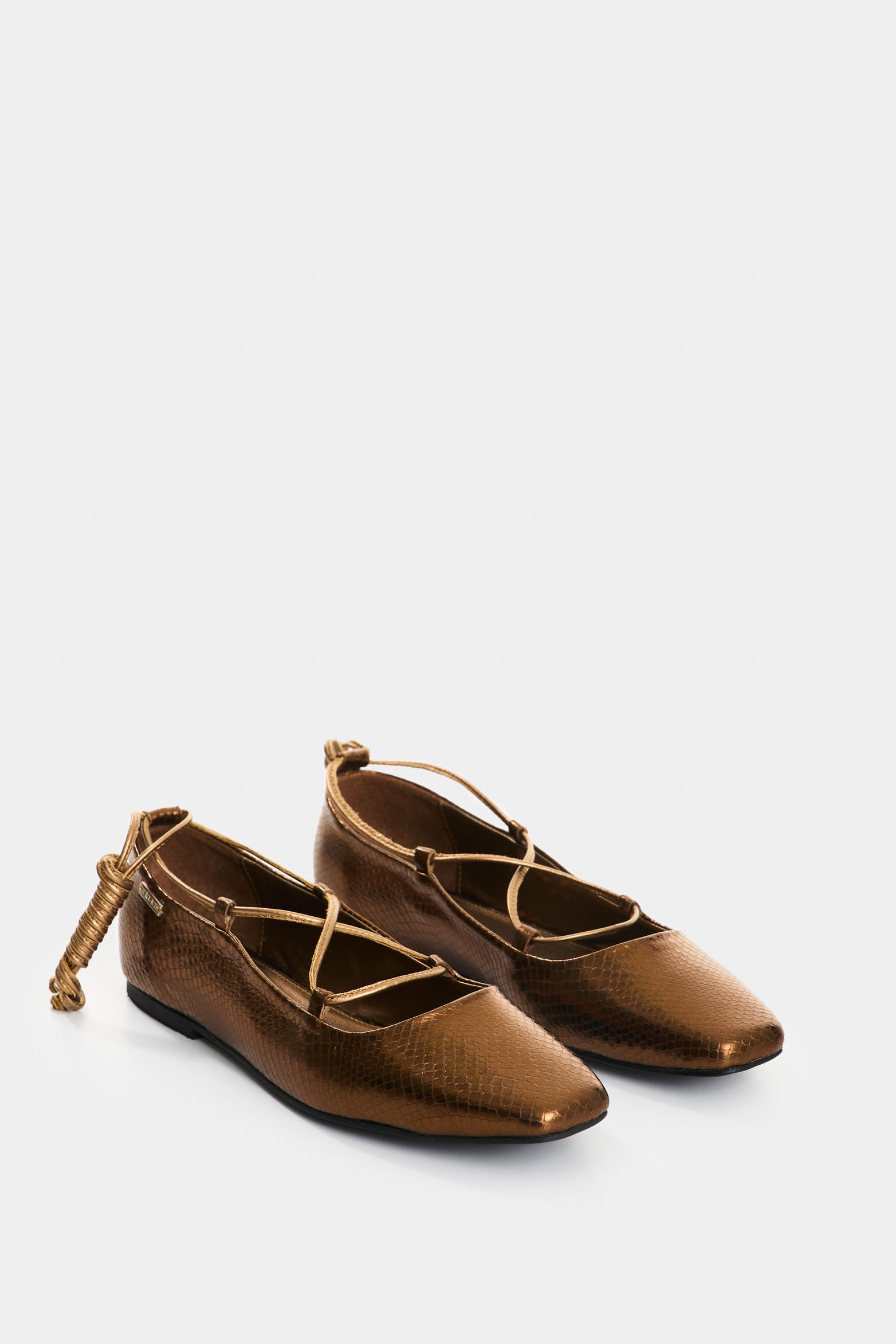 Mutara Folia Leather Ankle-Tie Ballet Flat for Women