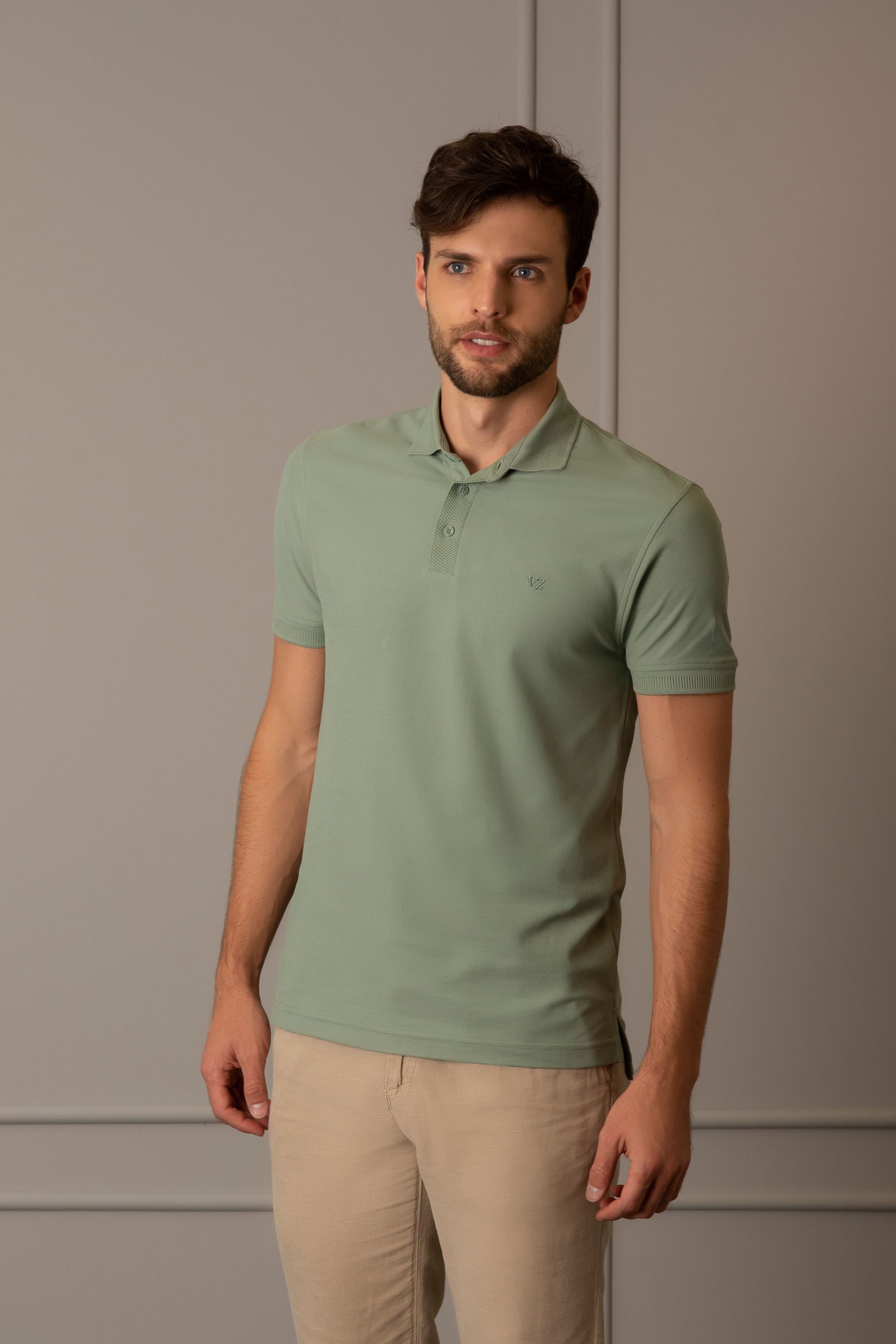 Pima Cotton Casual Polo  Aquamare