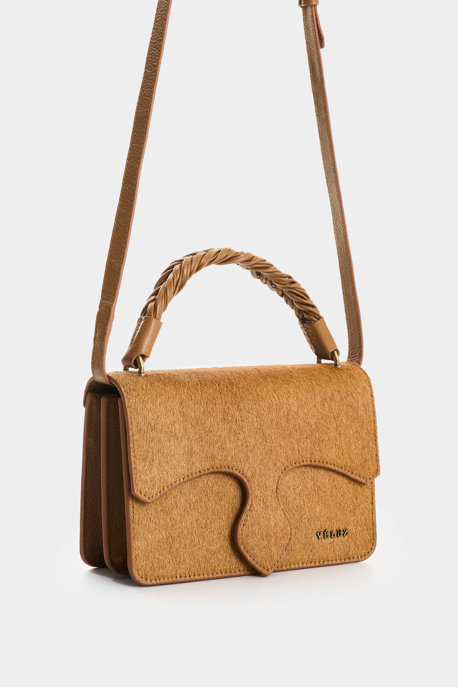 Garniel hair-on leather crossbody bag for women