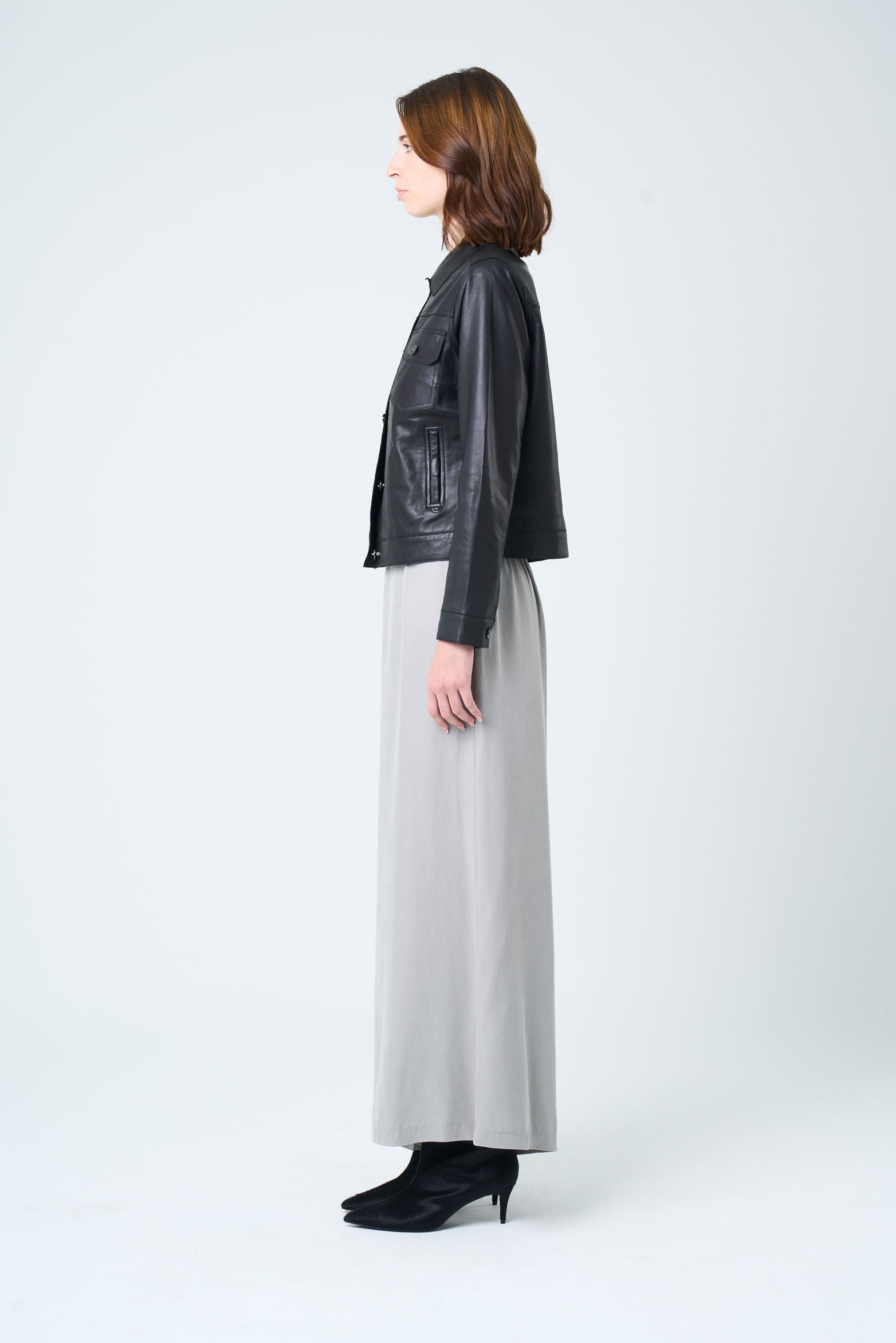 Women’s Kalaha Leather Jacket Trucker Silhouette