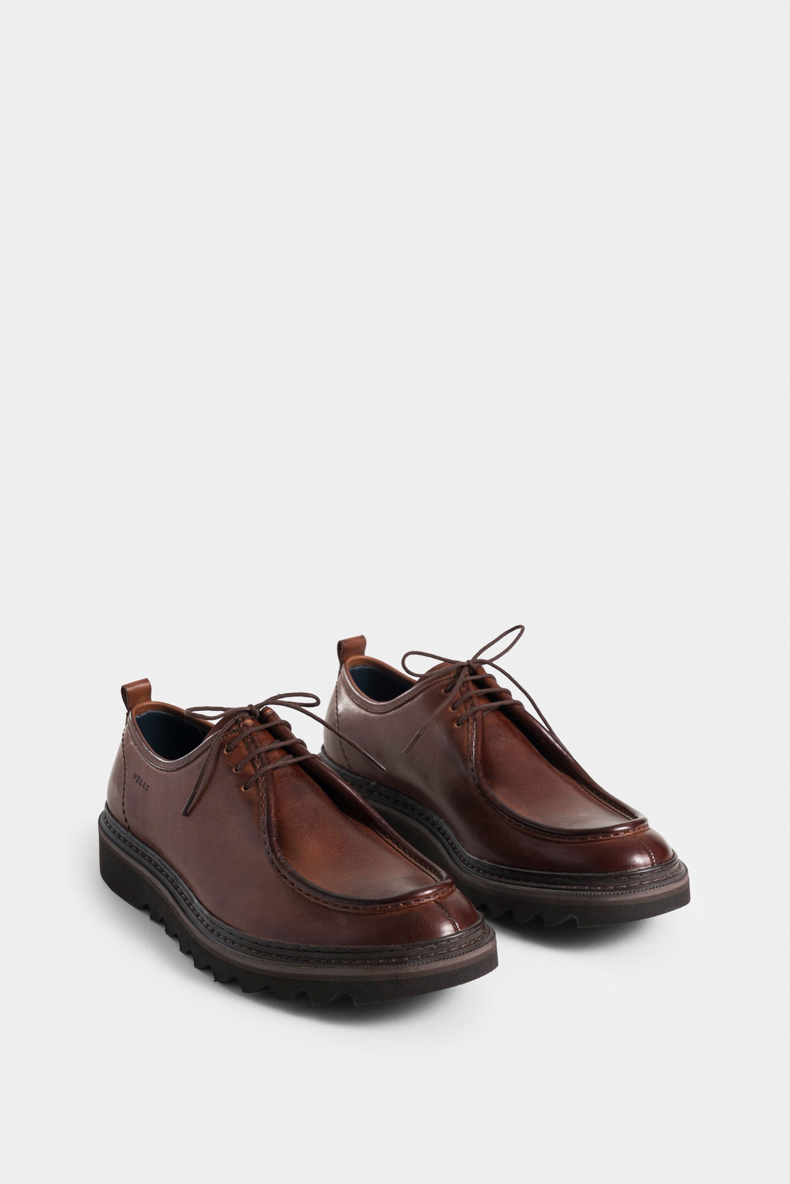 Amber Corded Leather Shoe for Men with Stitching Detail