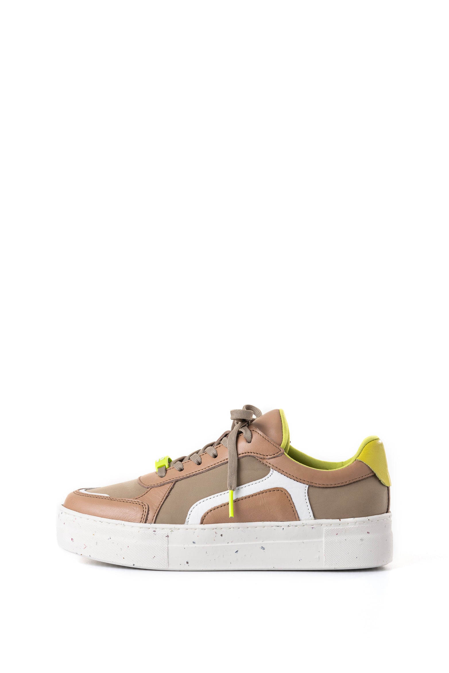 Flexus Leather and Canvas Sneakers for Women with Contrast Color Detail