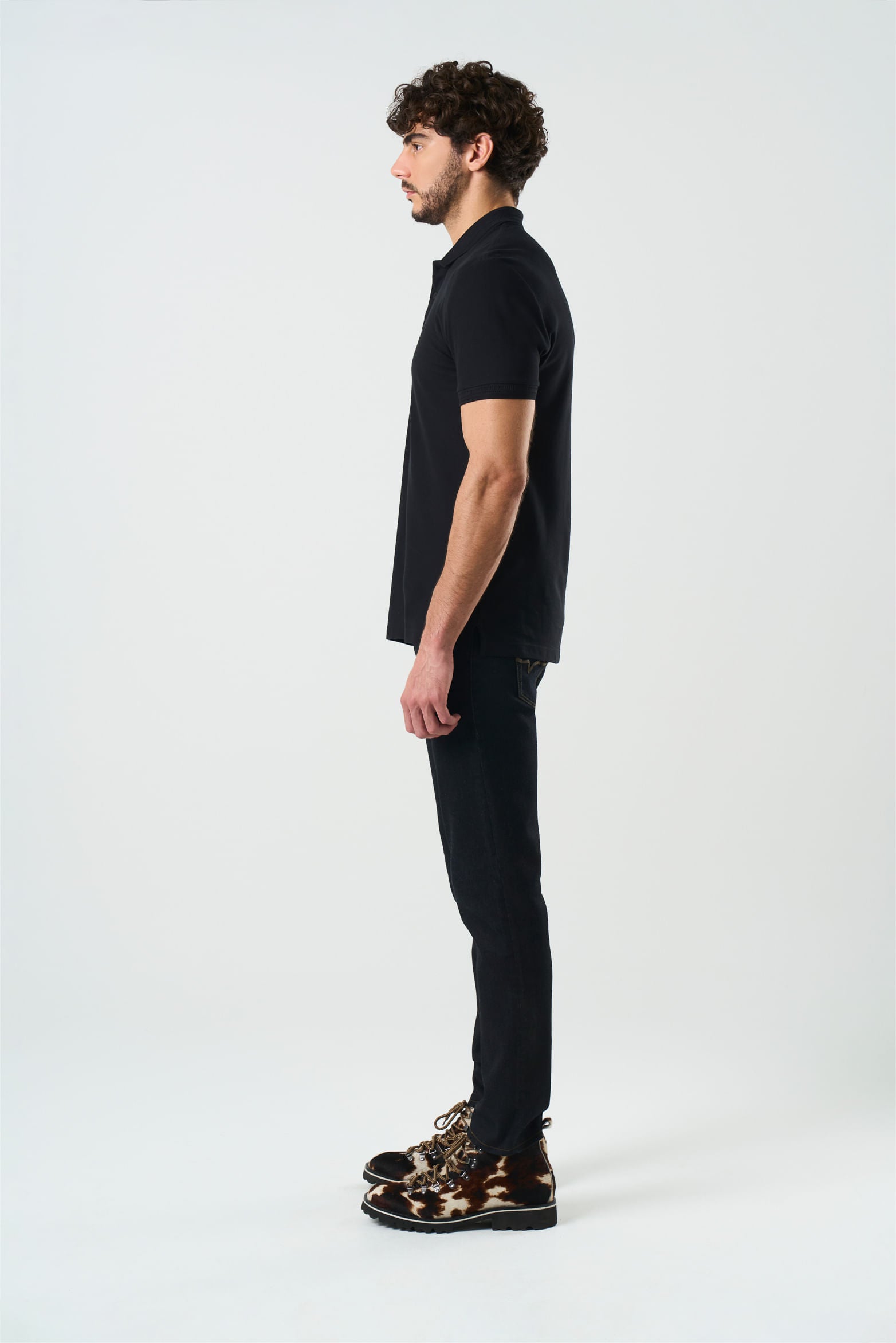 Essential Textured Short Sleeve Polo for Men