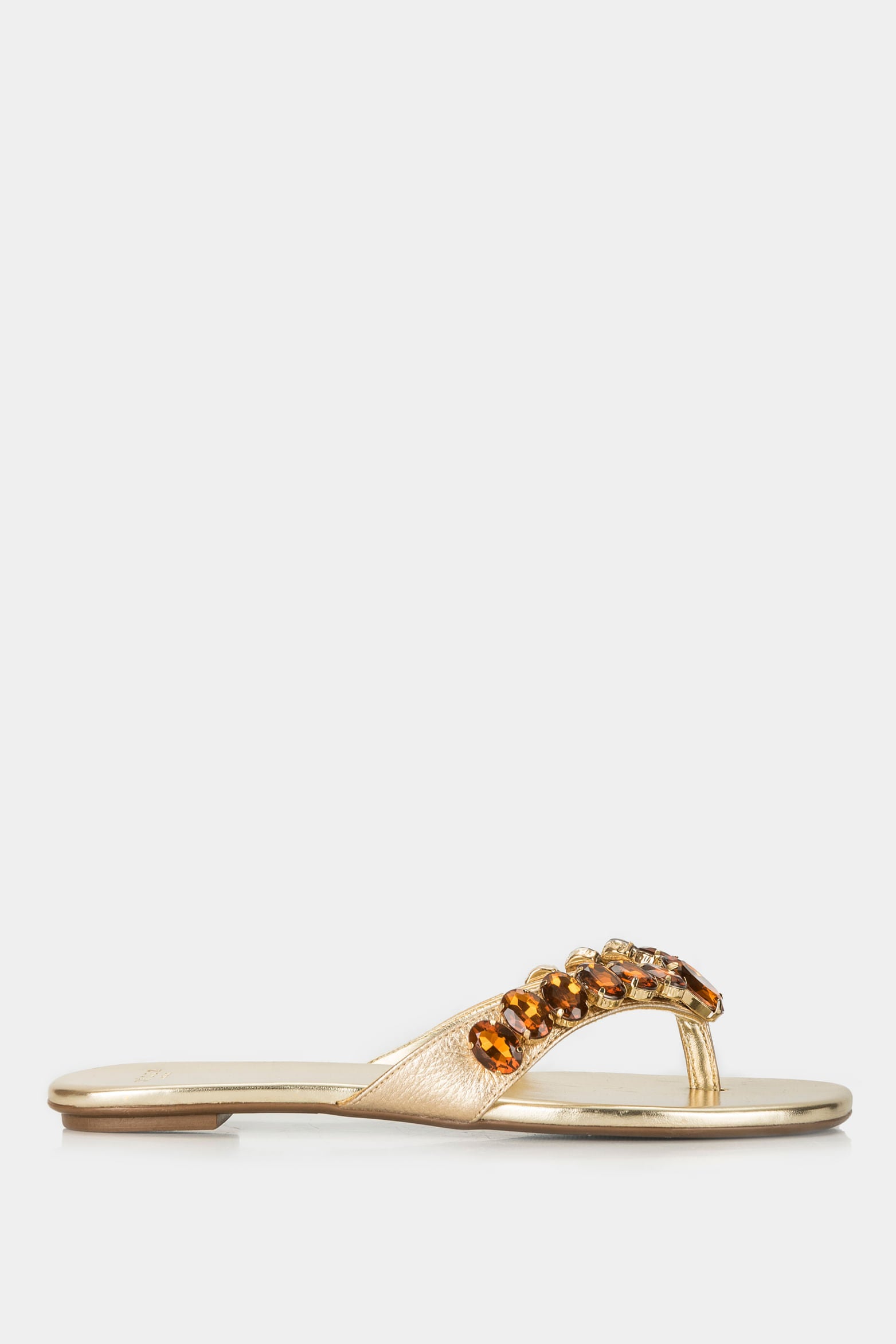 Stone Flat Leather Sandals