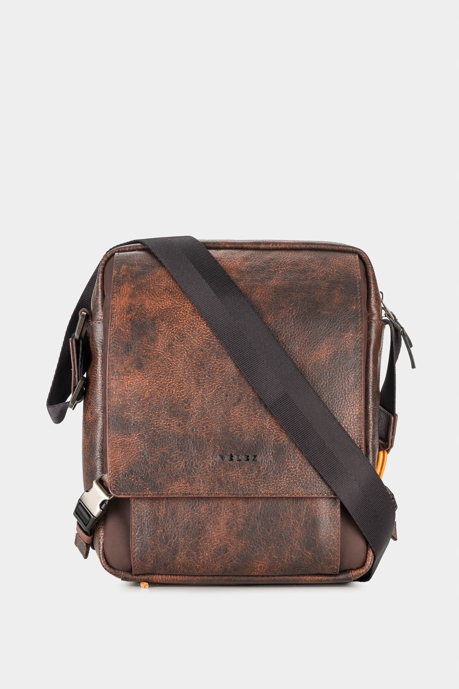 Men’s Orion Shoulder Handbags in Leather with Flap and Buckles